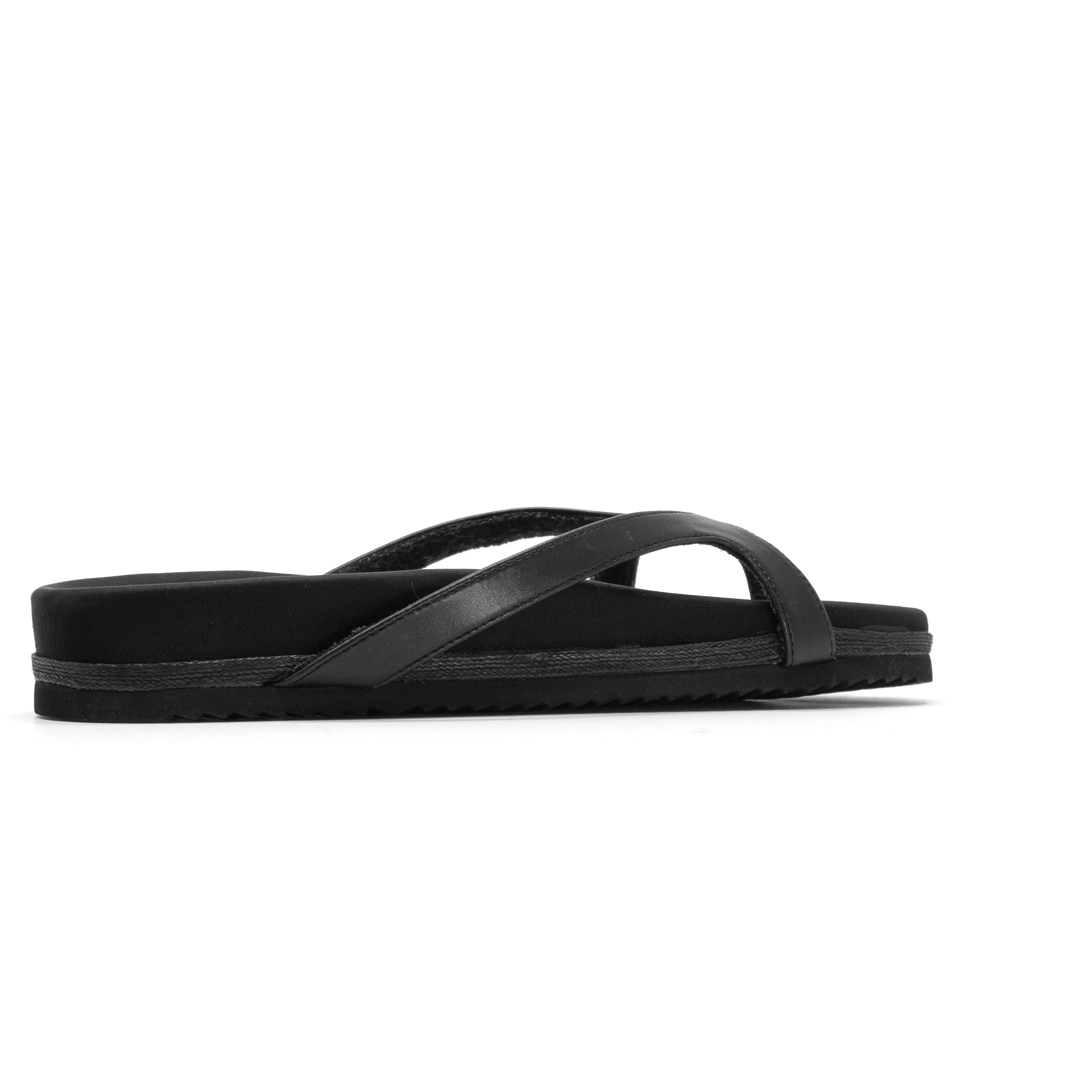 ROAM DEMI THONG BLACK VEGAN LEATHER