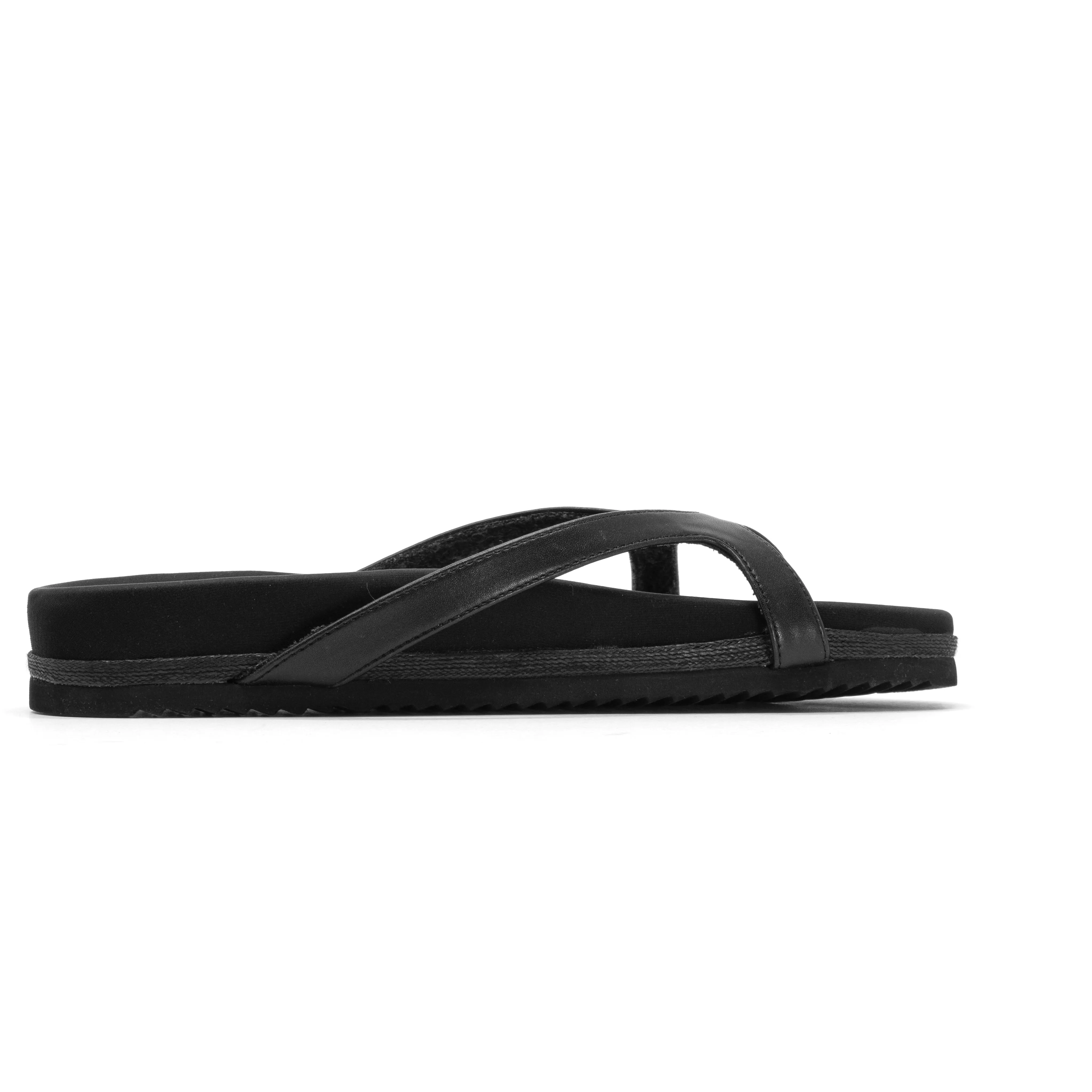 ROAM DEMI THONG BLACK VEGAN LEATHER