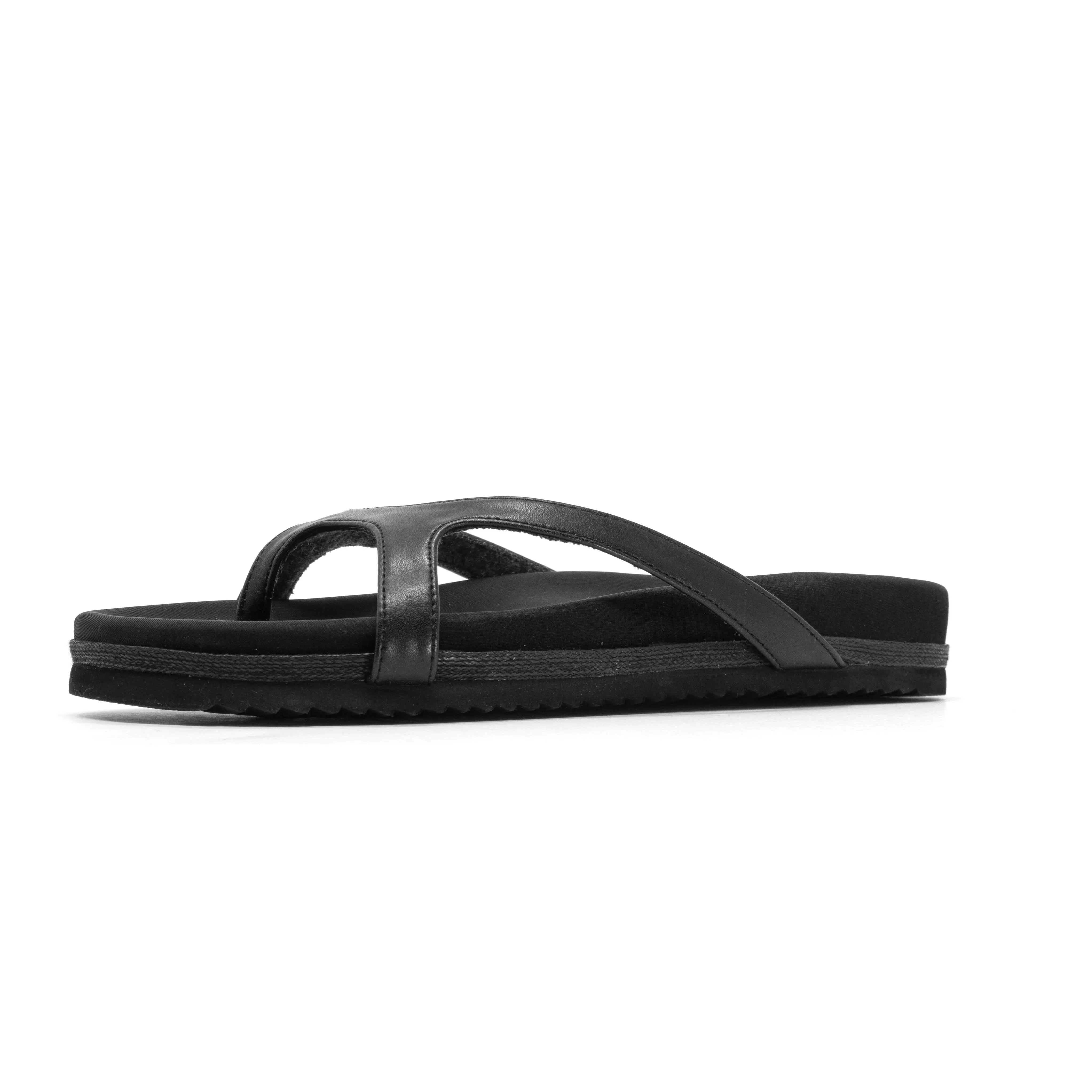 ROAM DEMI THONG BLACK VEGAN LEATHER