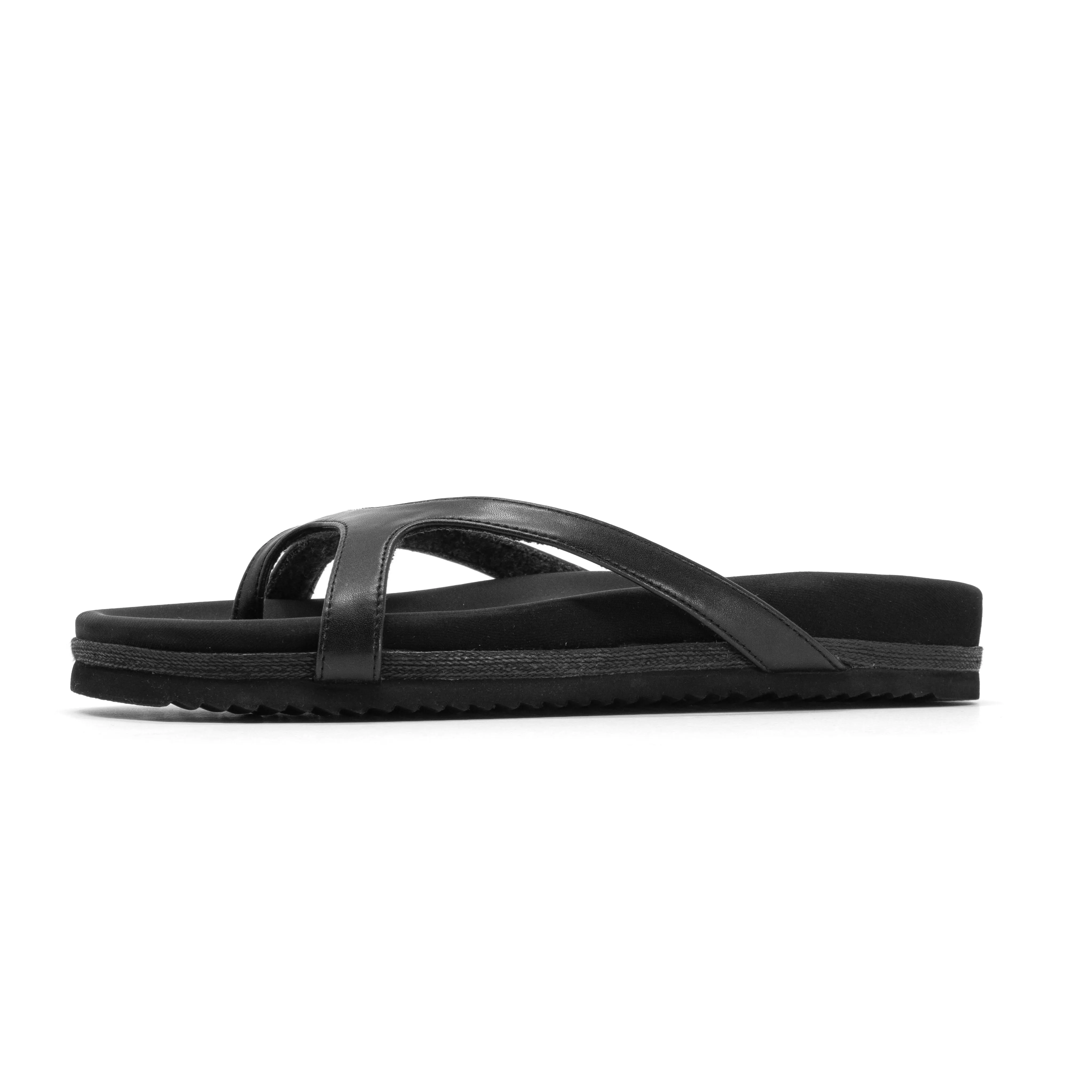 ROAM DEMI THONG BLACK VEGAN LEATHER