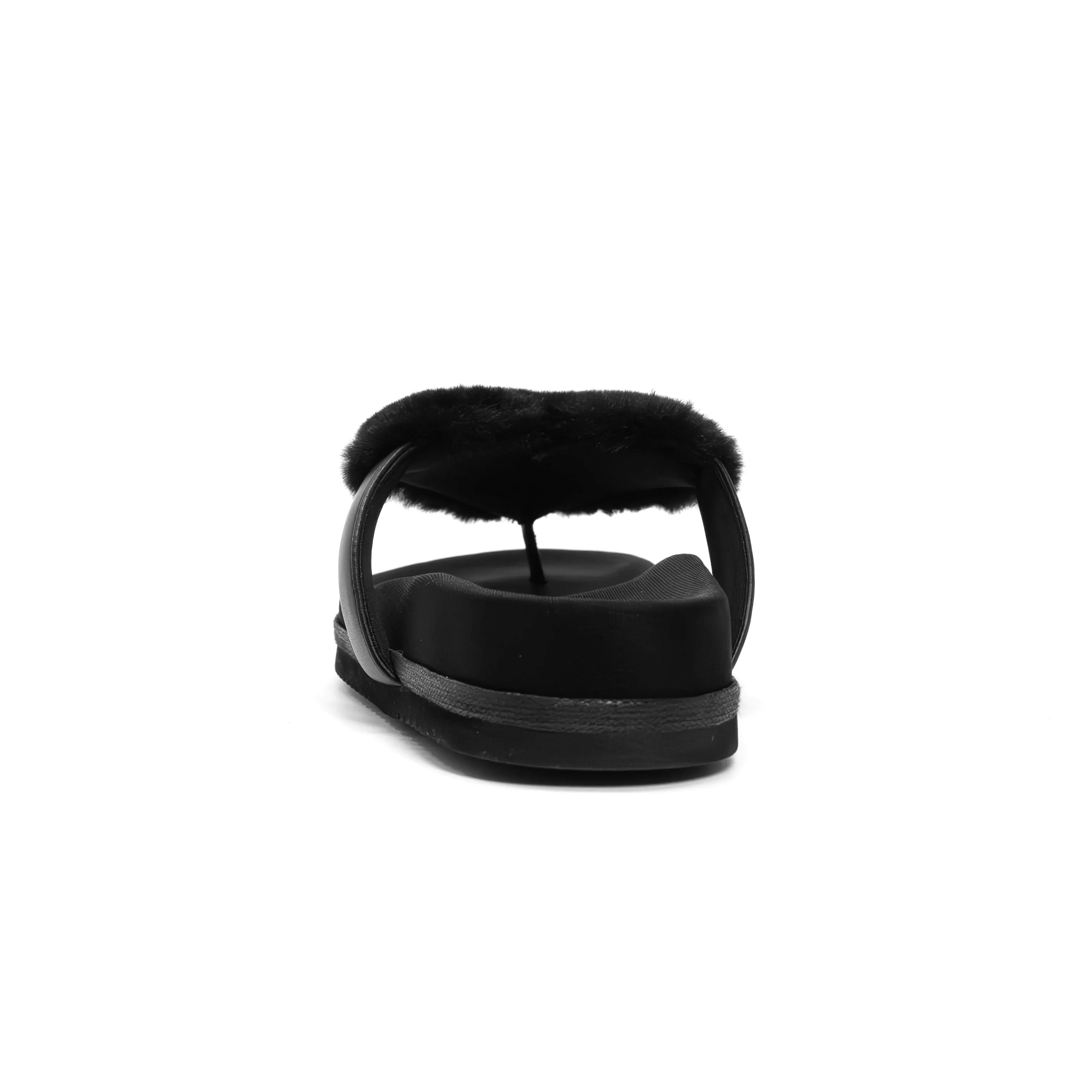 ROAM LOVE CLOUD SANDAL BLACK FAUX FUR
