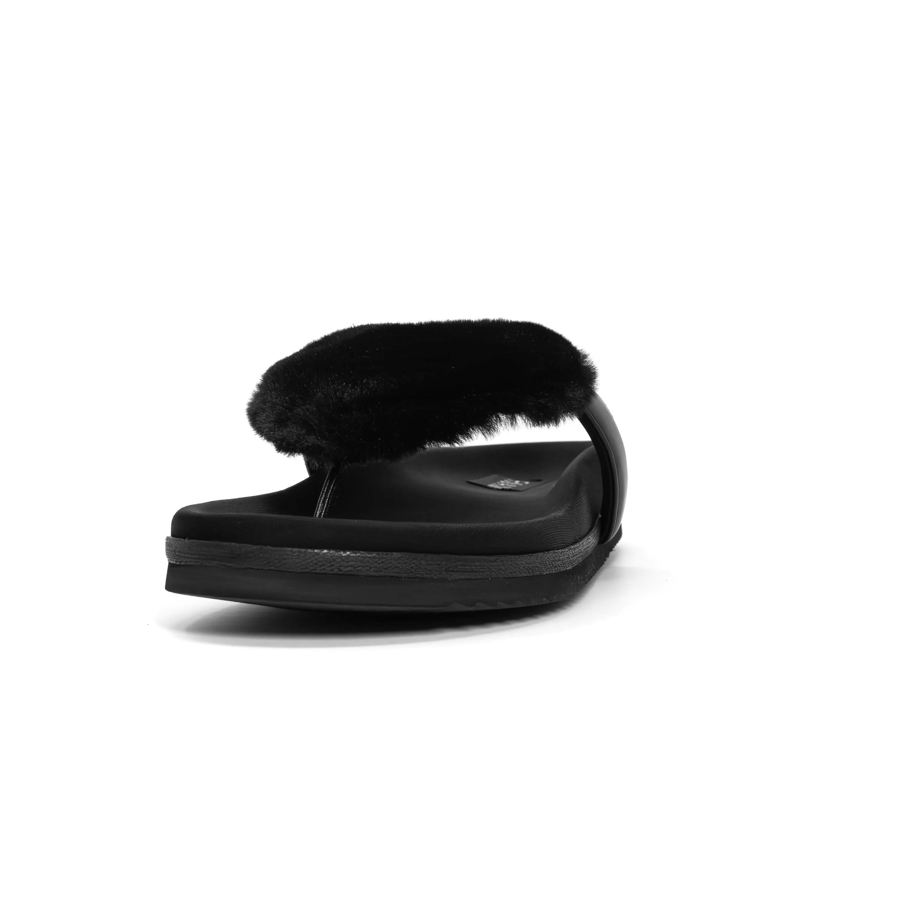 ROAM LOVE CLOUD SANDAL BLACK FAUX FUR