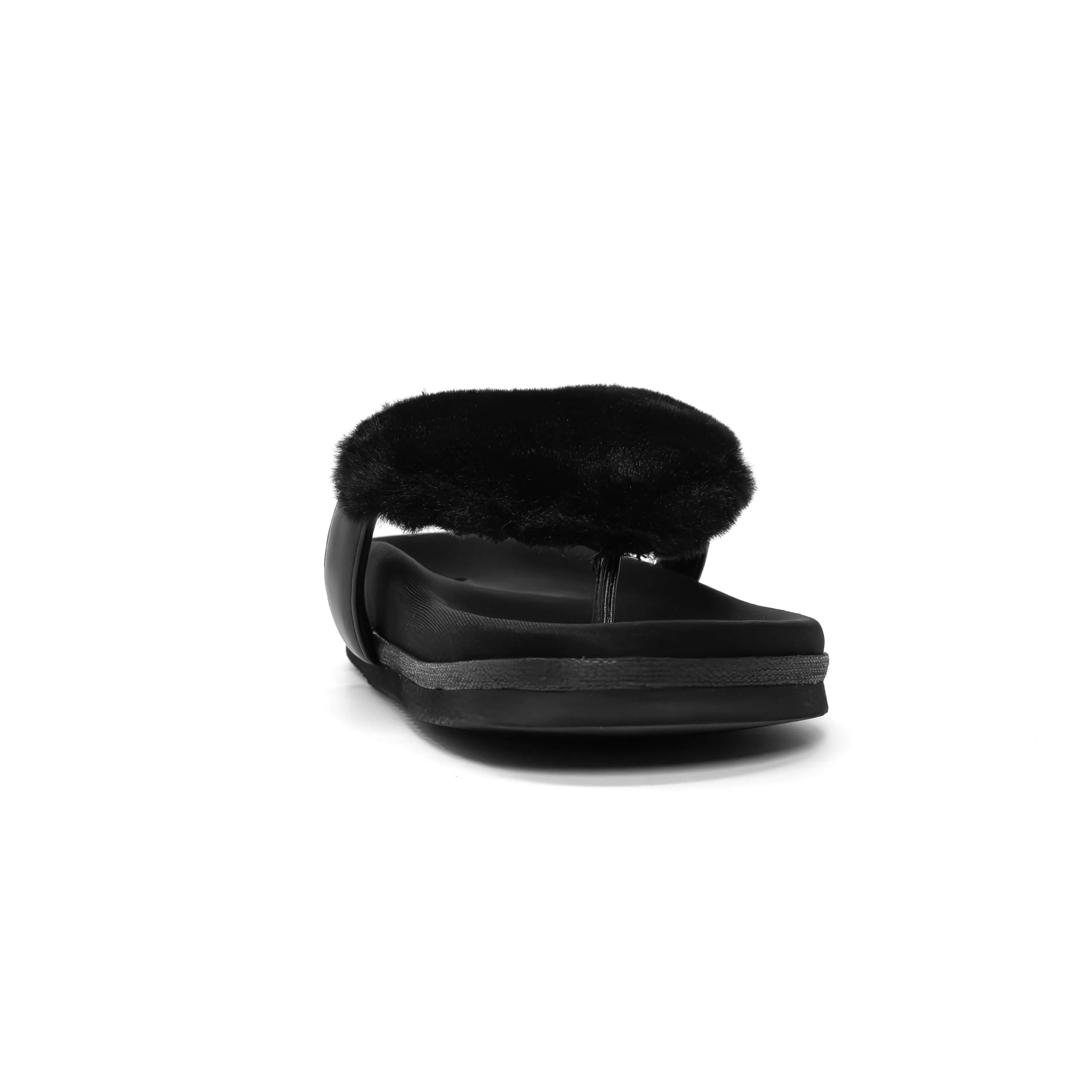 ROAM LOVE CLOUD SANDAL BLACK FAUX FUR