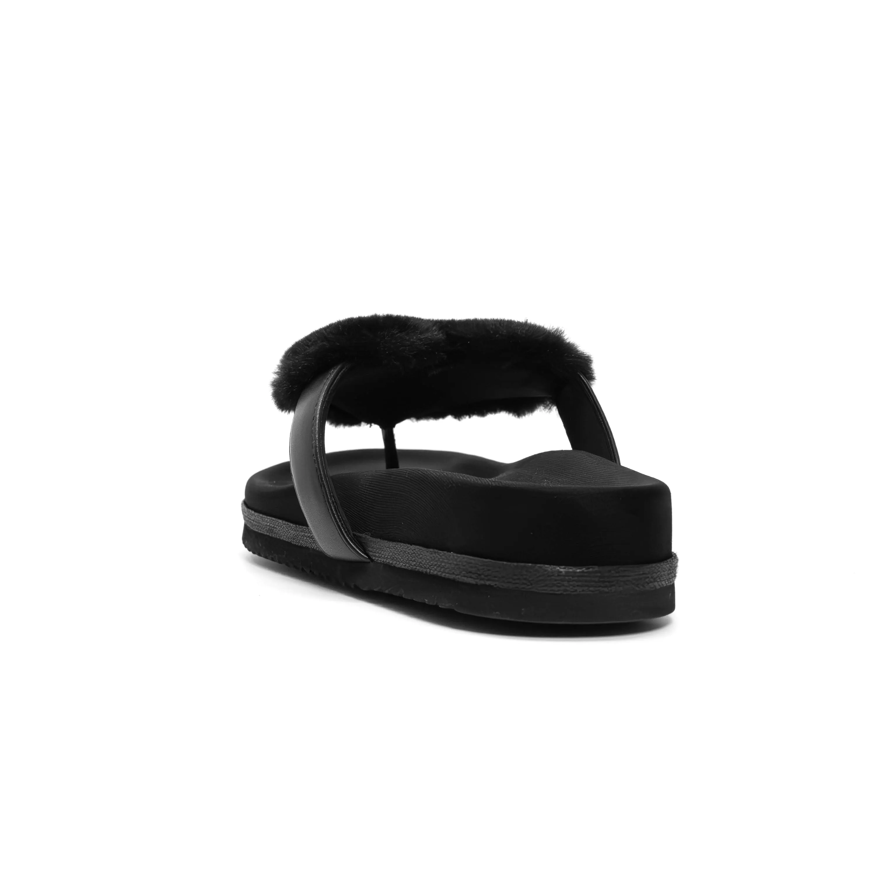 ROAM LOVE CLOUD SANDAL BLACK FAUX FUR