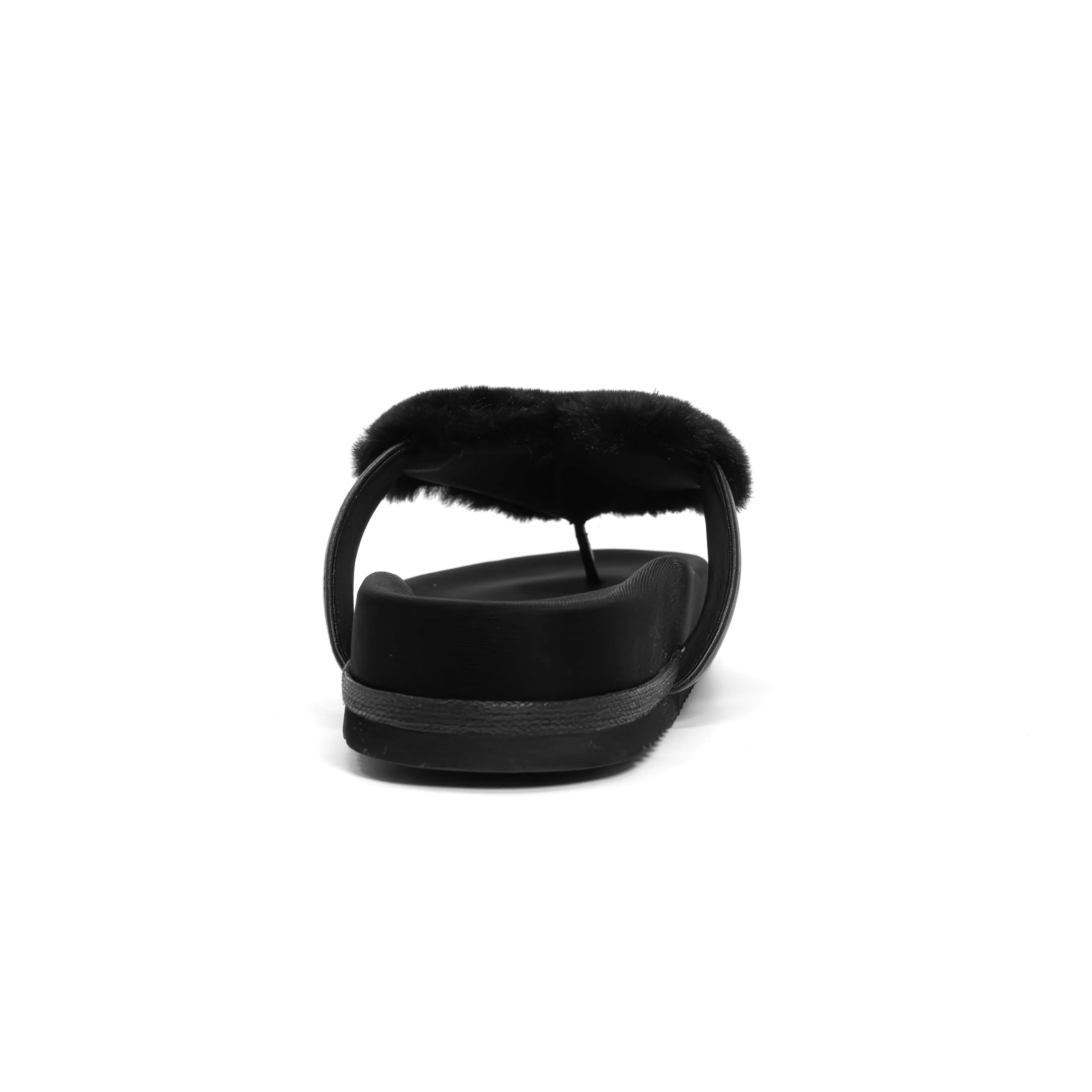 ROAM LOVE CLOUD SANDAL BLACK FAUX FUR
