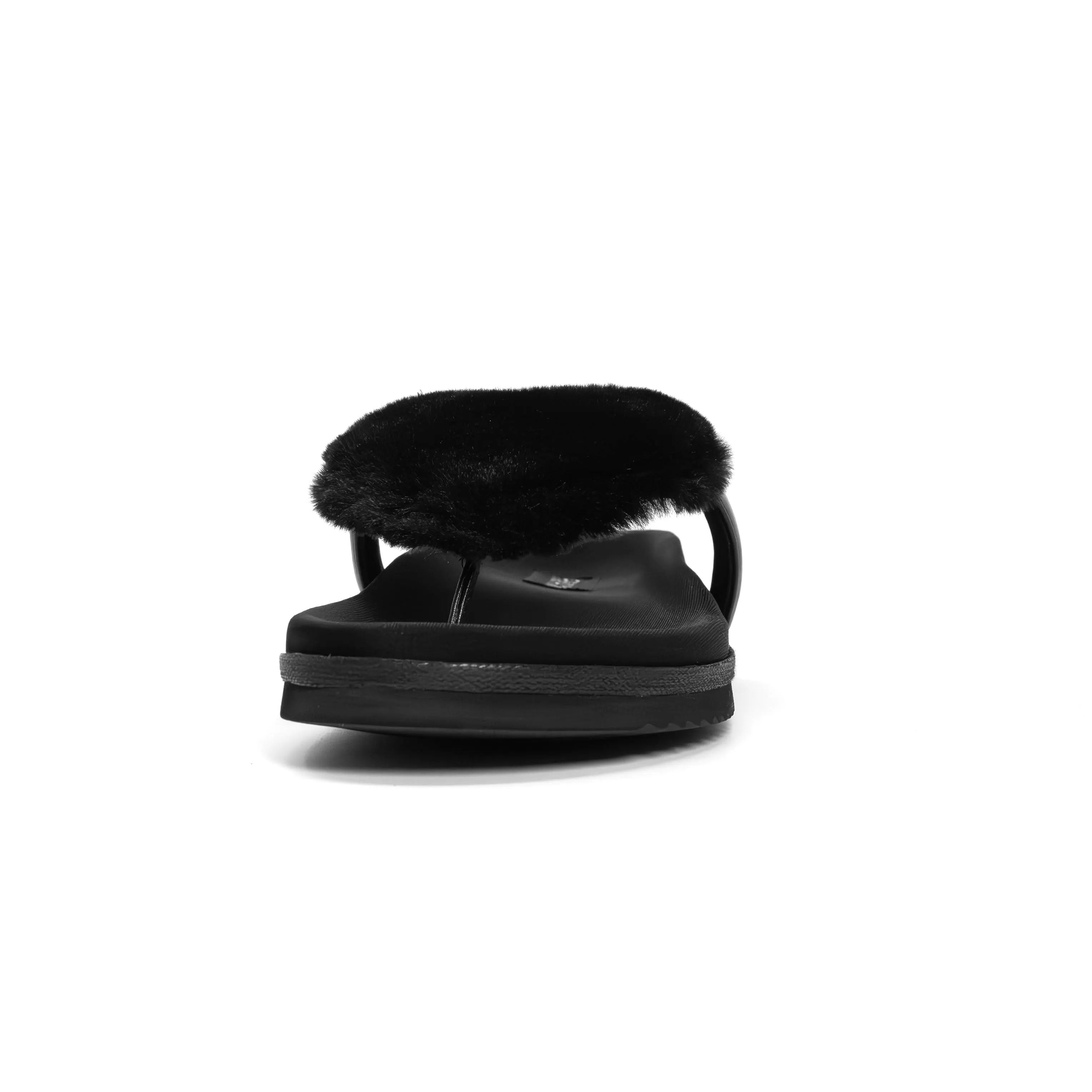 ROAM LOVE CLOUD SANDAL BLACK FAUX FUR