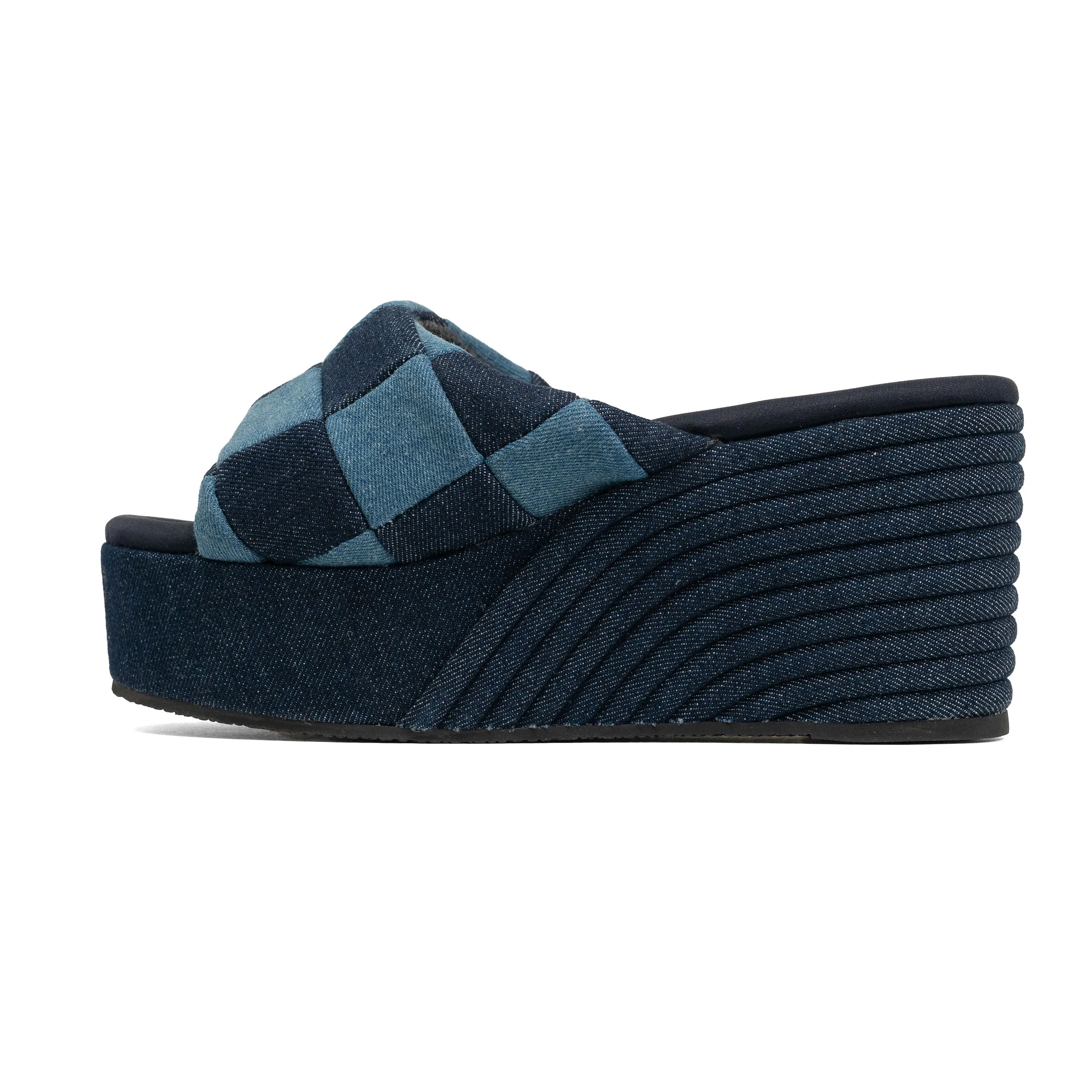 ROAM SCOOP PATCH DENIM MID STRATA PLATFORM WEDGE