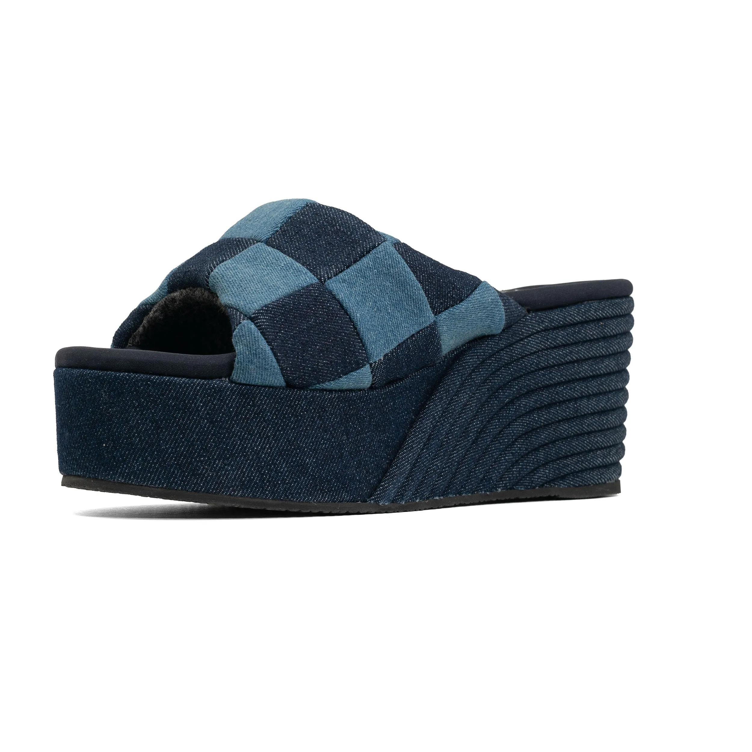 ROAM SCOOP PATCH DENIM MID STRATA PLATFORM WEDGE