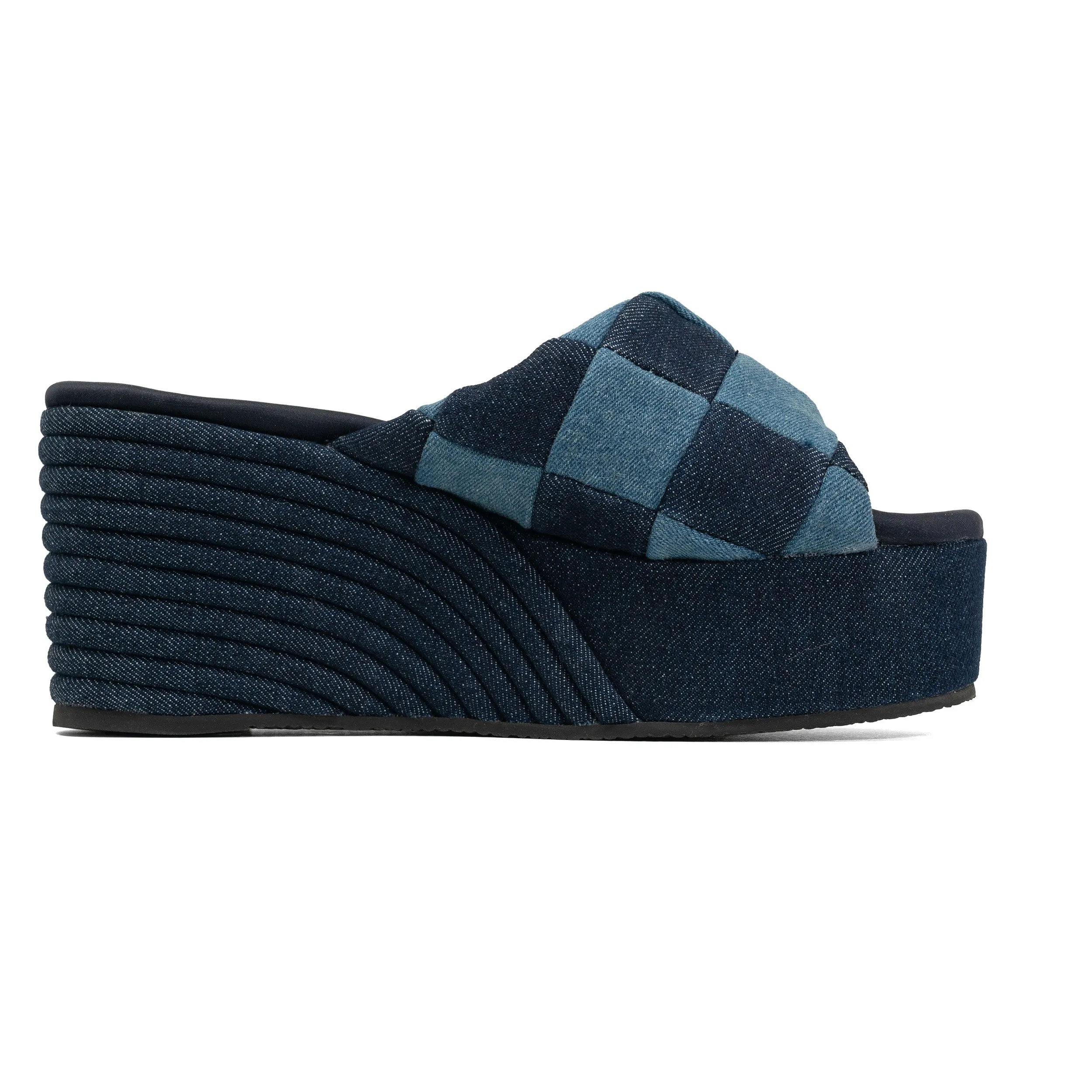 ROAM SCOOP PATCH DENIM MID STRATA PLATFORM WEDGE