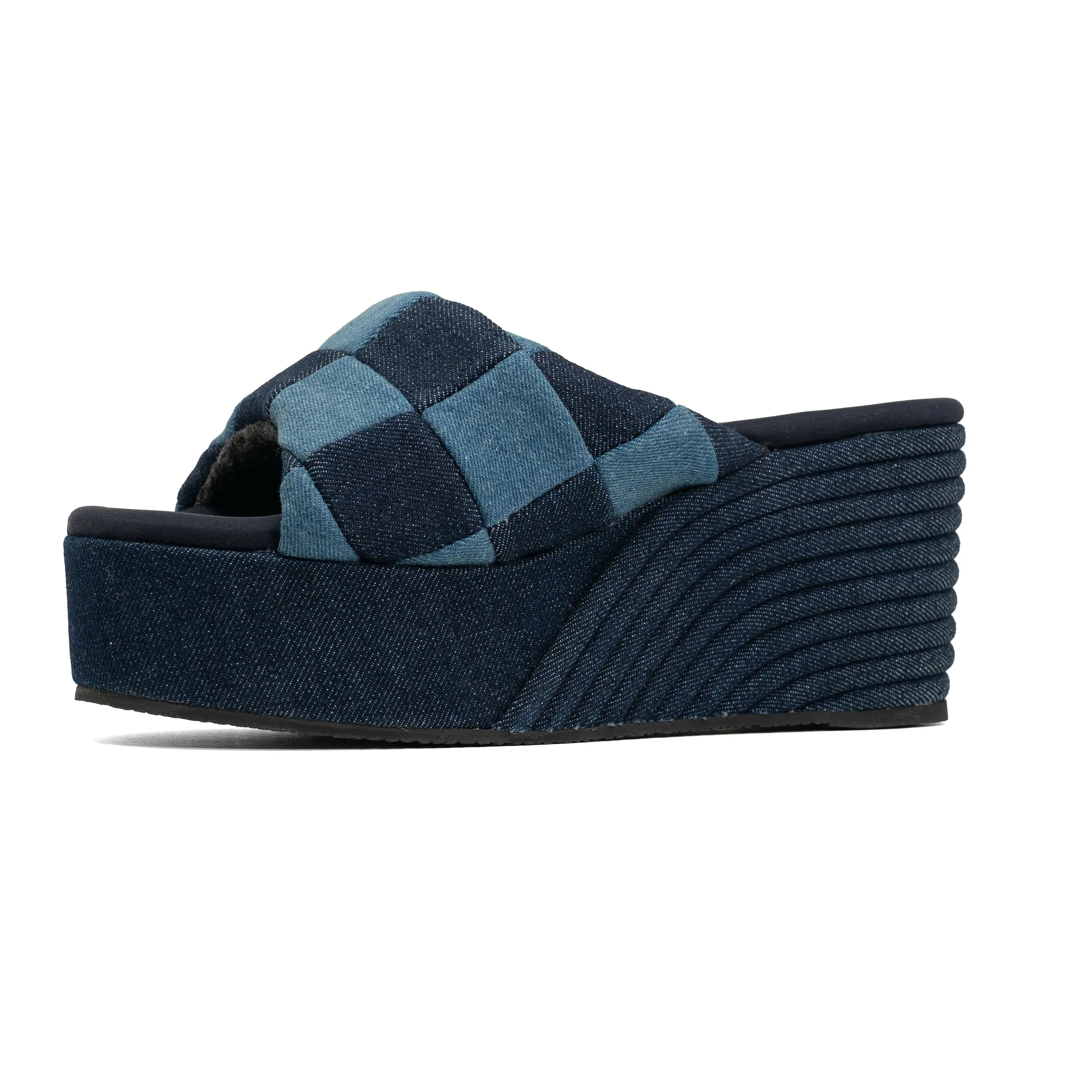 ROAM SCOOP PATCH DENIM MID STRATA PLATFORM WEDGE