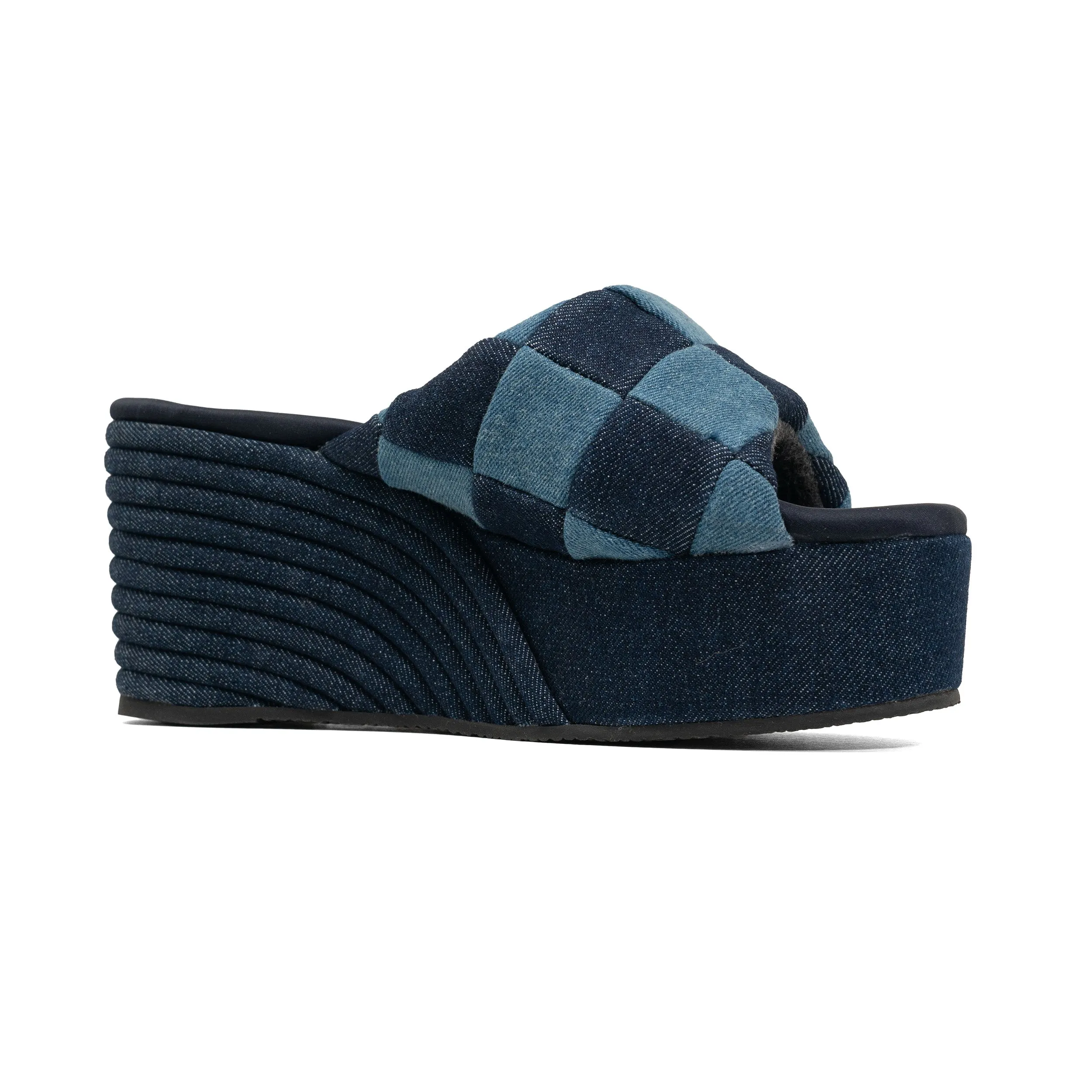 ROAM SCOOP PATCH DENIM MID STRATA PLATFORM WEDGE