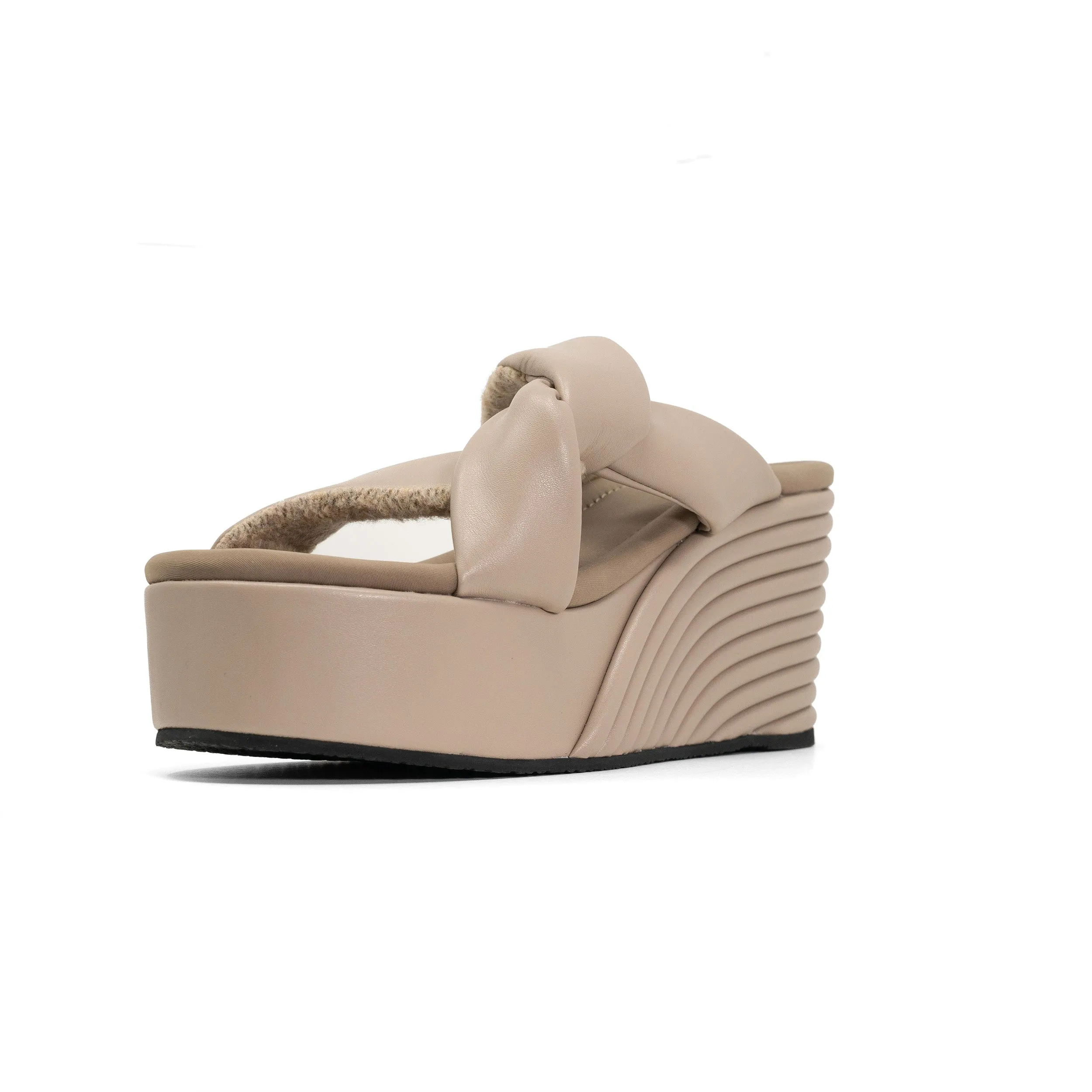 ROAM SIDE SLIP MID STRATA PLATFORM WEDGE OYSTER VEGAN LEATHER
