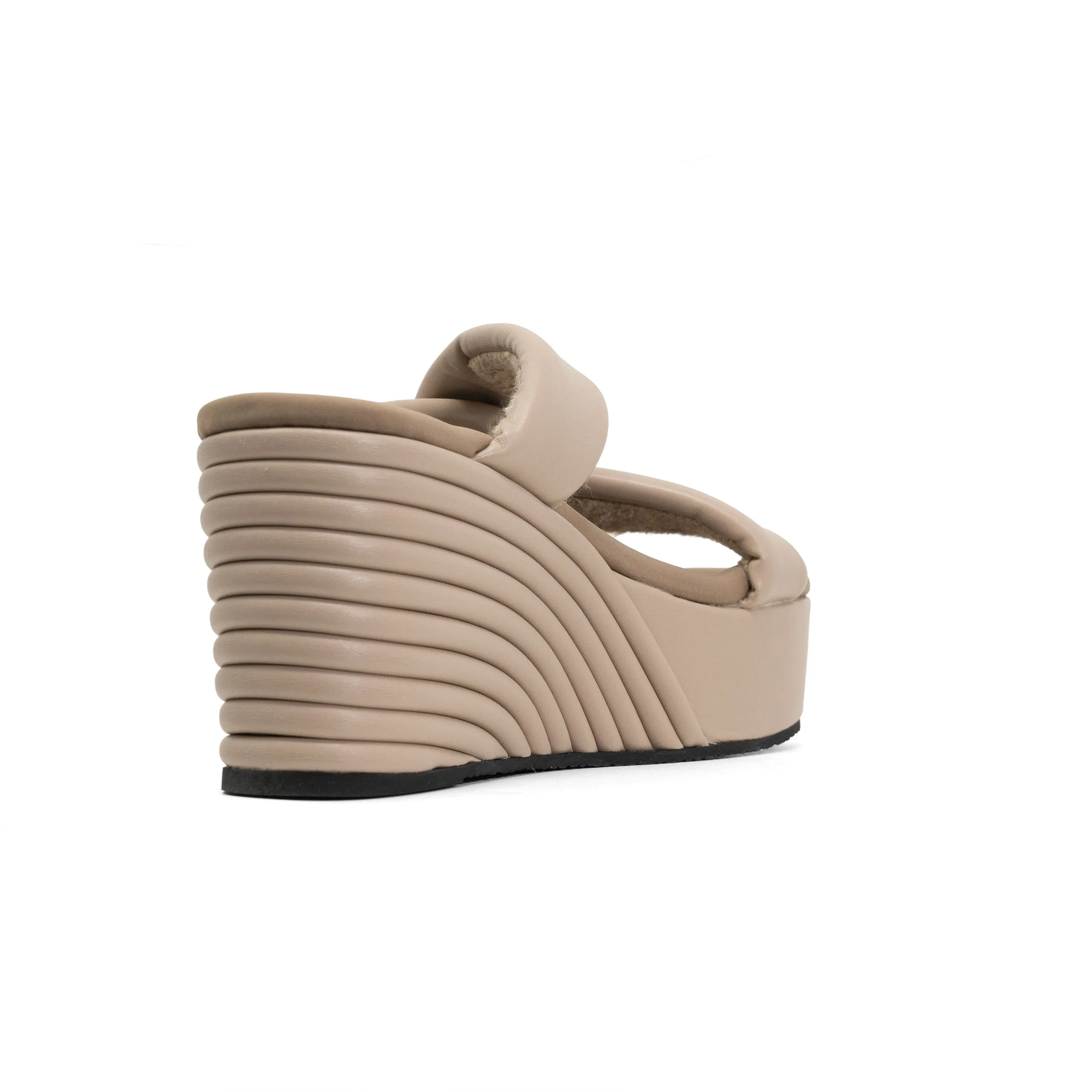 ROAM SIDE SLIP MID STRATA PLATFORM WEDGE OYSTER VEGAN LEATHER