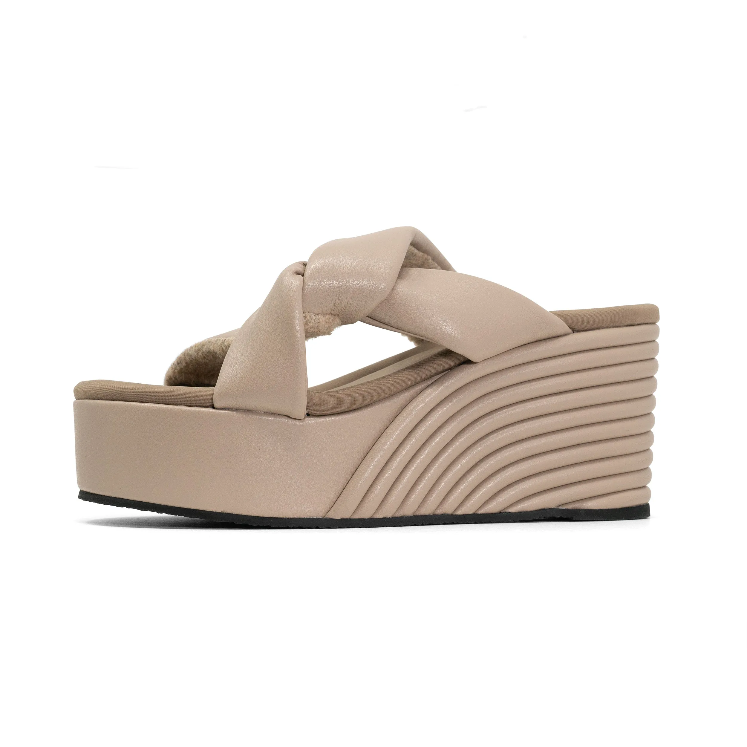 ROAM SIDE SLIP MID STRATA PLATFORM WEDGE OYSTER VEGAN LEATHER