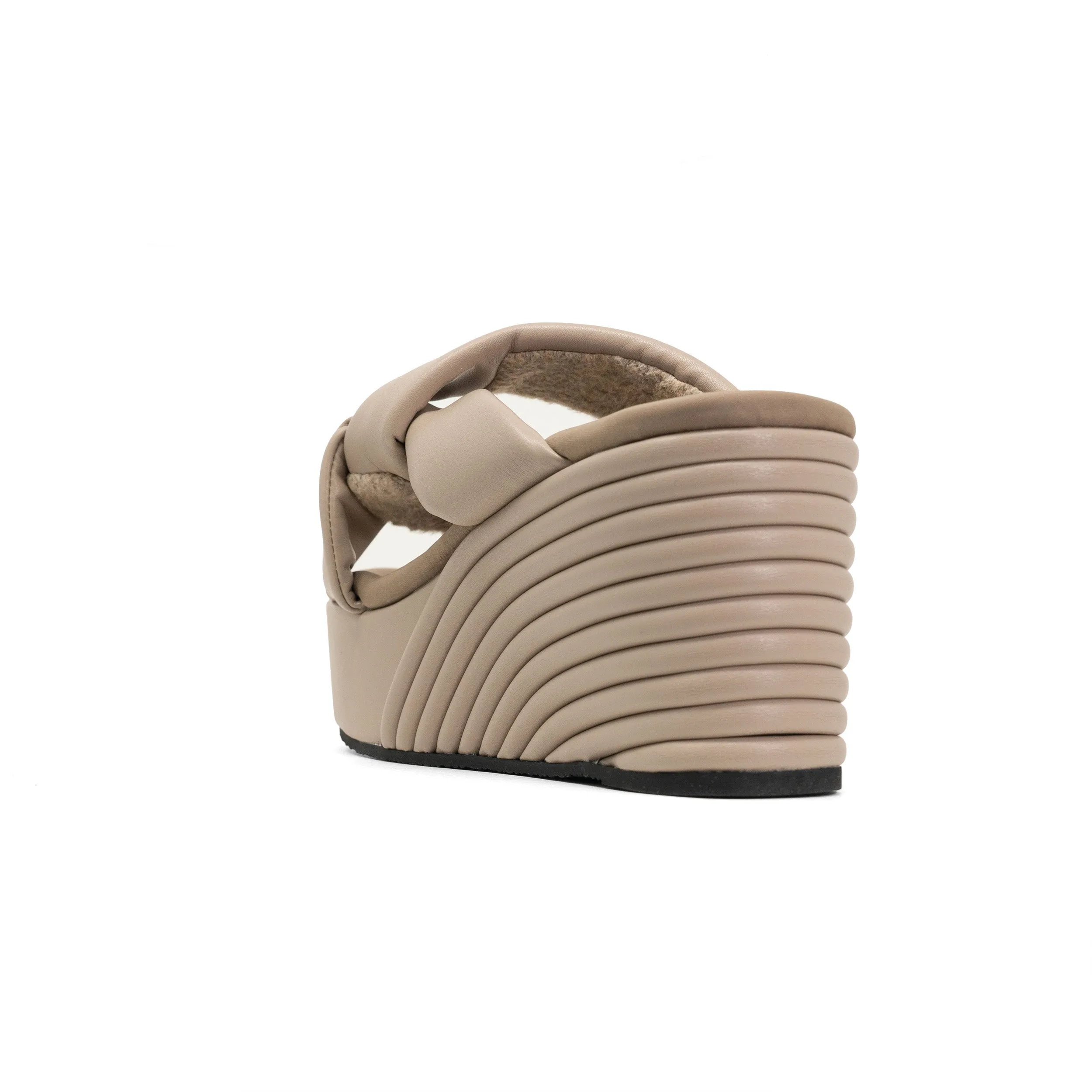 ROAM SIDE SLIP MID STRATA PLATFORM WEDGE OYSTER VEGAN LEATHER