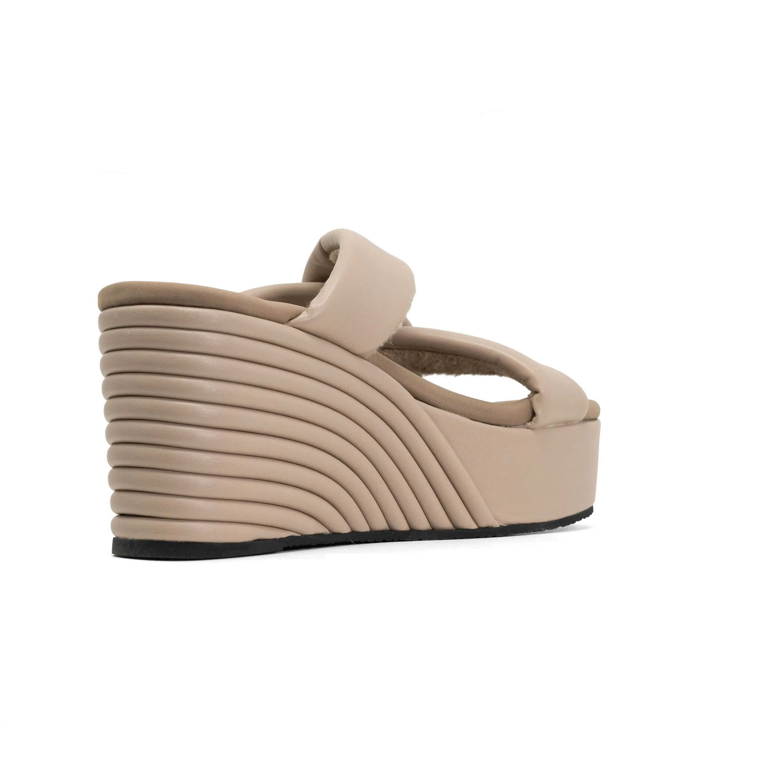 ROAM SIDE SLIP MID STRATA PLATFORM WEDGE OYSTER VEGAN LEATHER