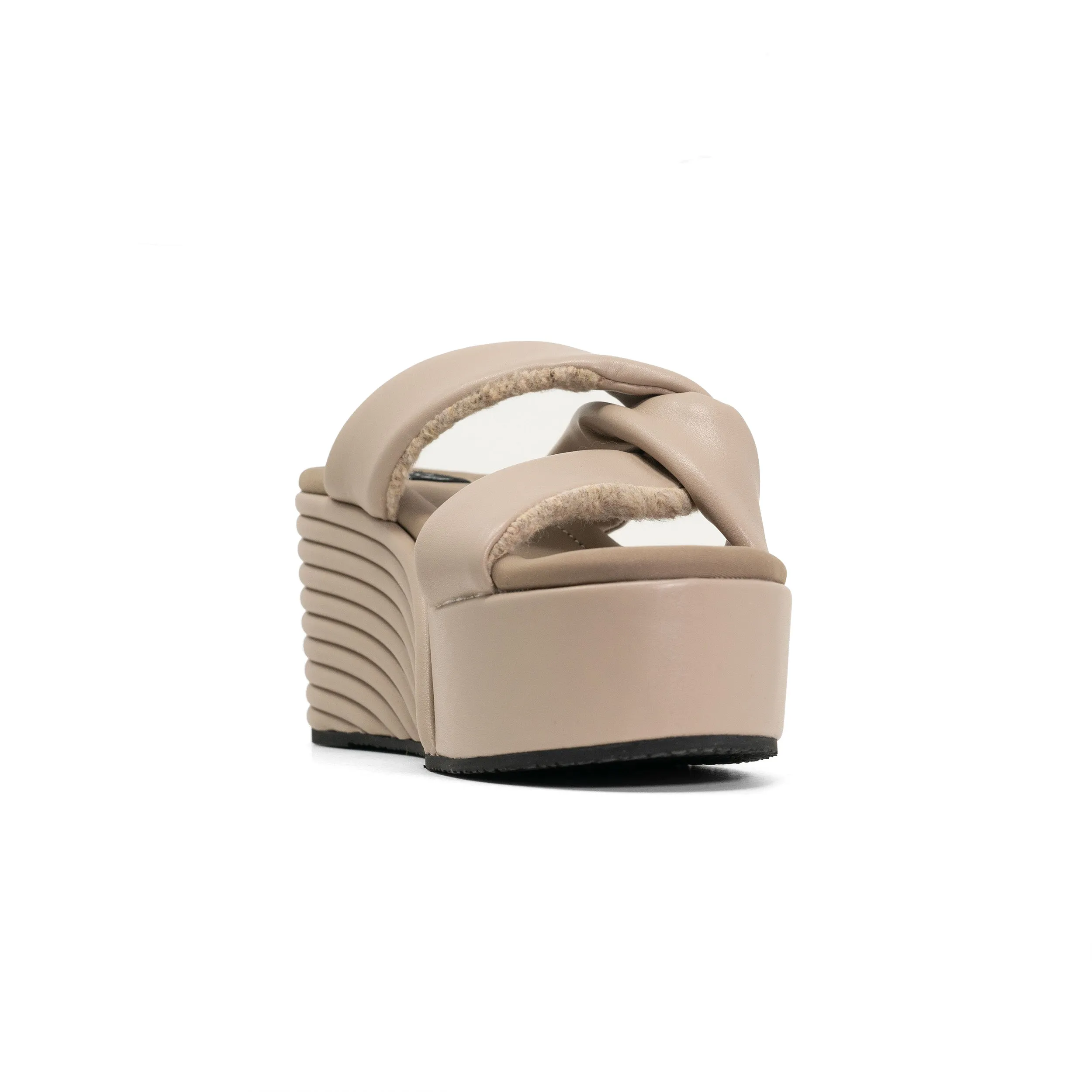 ROAM SIDE SLIP MID STRATA PLATFORM WEDGE OYSTER VEGAN LEATHER