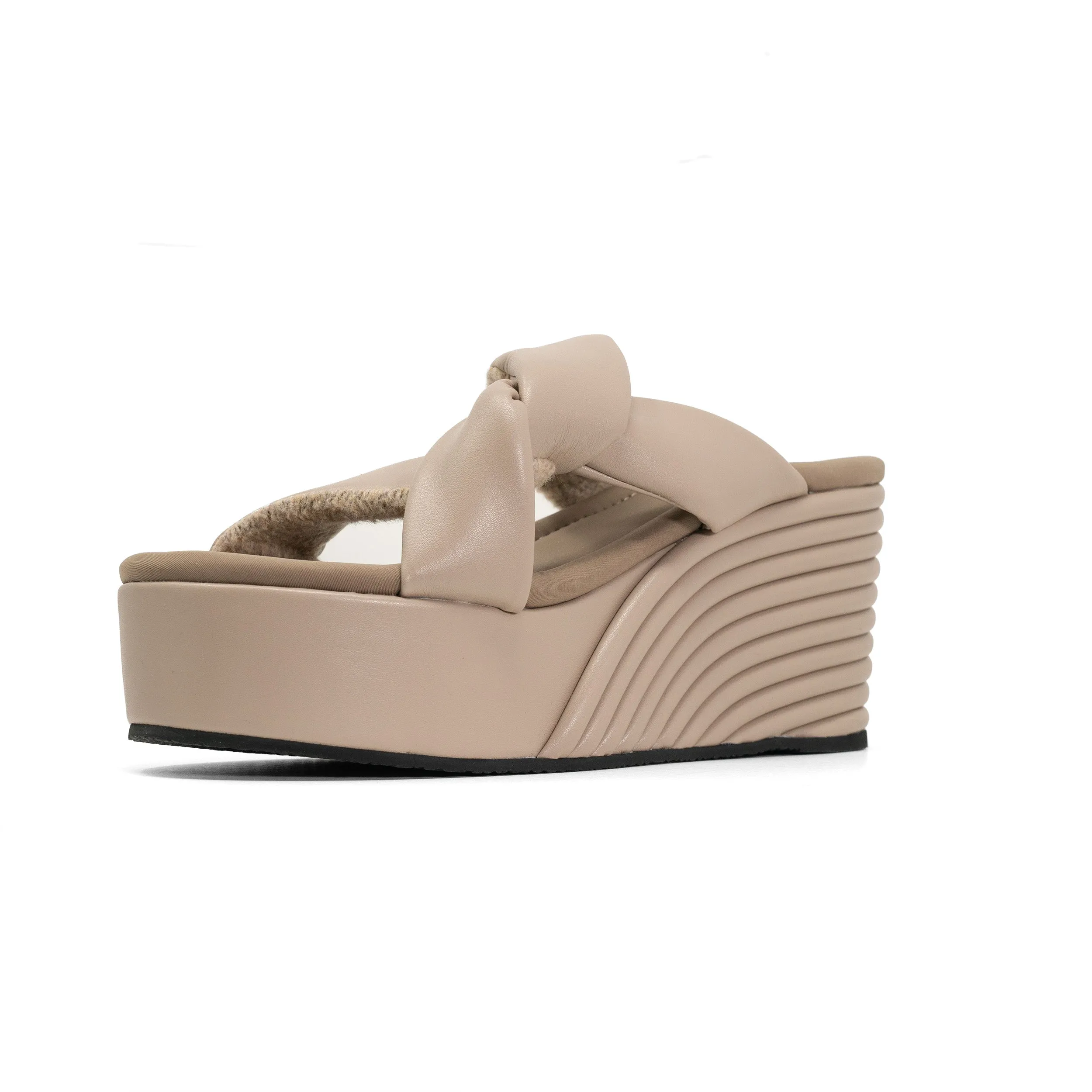 ROAM SIDE SLIP MID STRATA PLATFORM WEDGE OYSTER VEGAN LEATHER