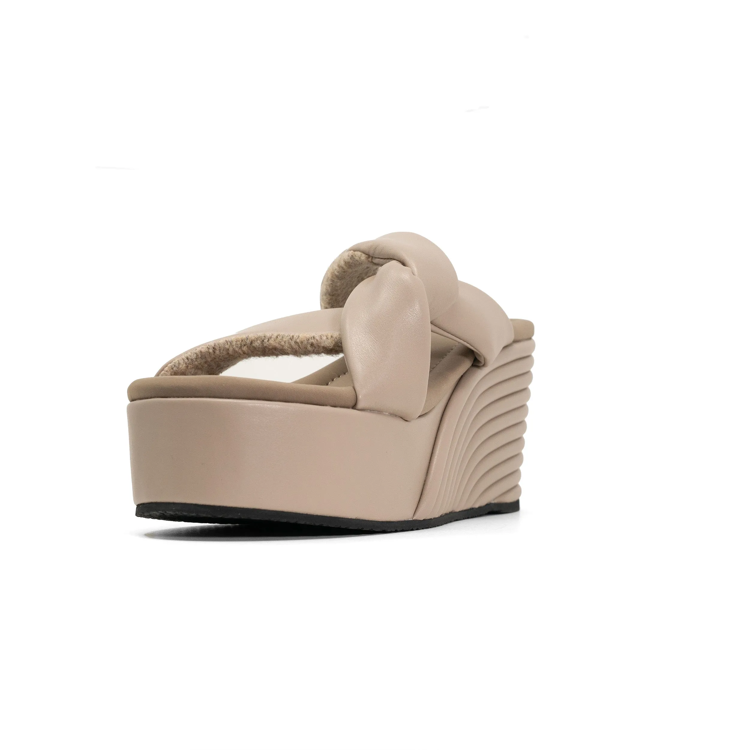 ROAM SIDE SLIP MID STRATA PLATFORM WEDGE OYSTER VEGAN LEATHER