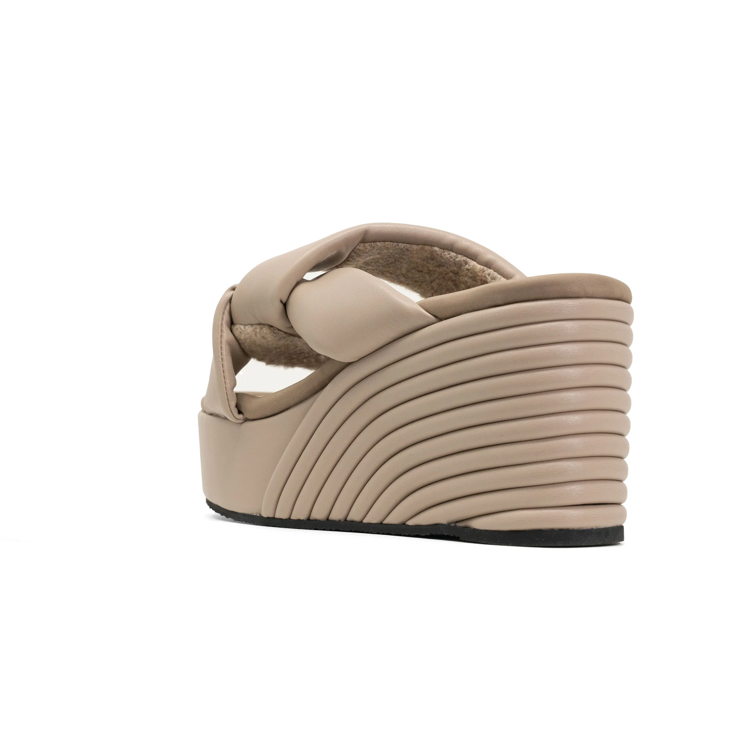 ROAM SIDE SLIP MID STRATA PLATFORM WEDGE OYSTER VEGAN LEATHER