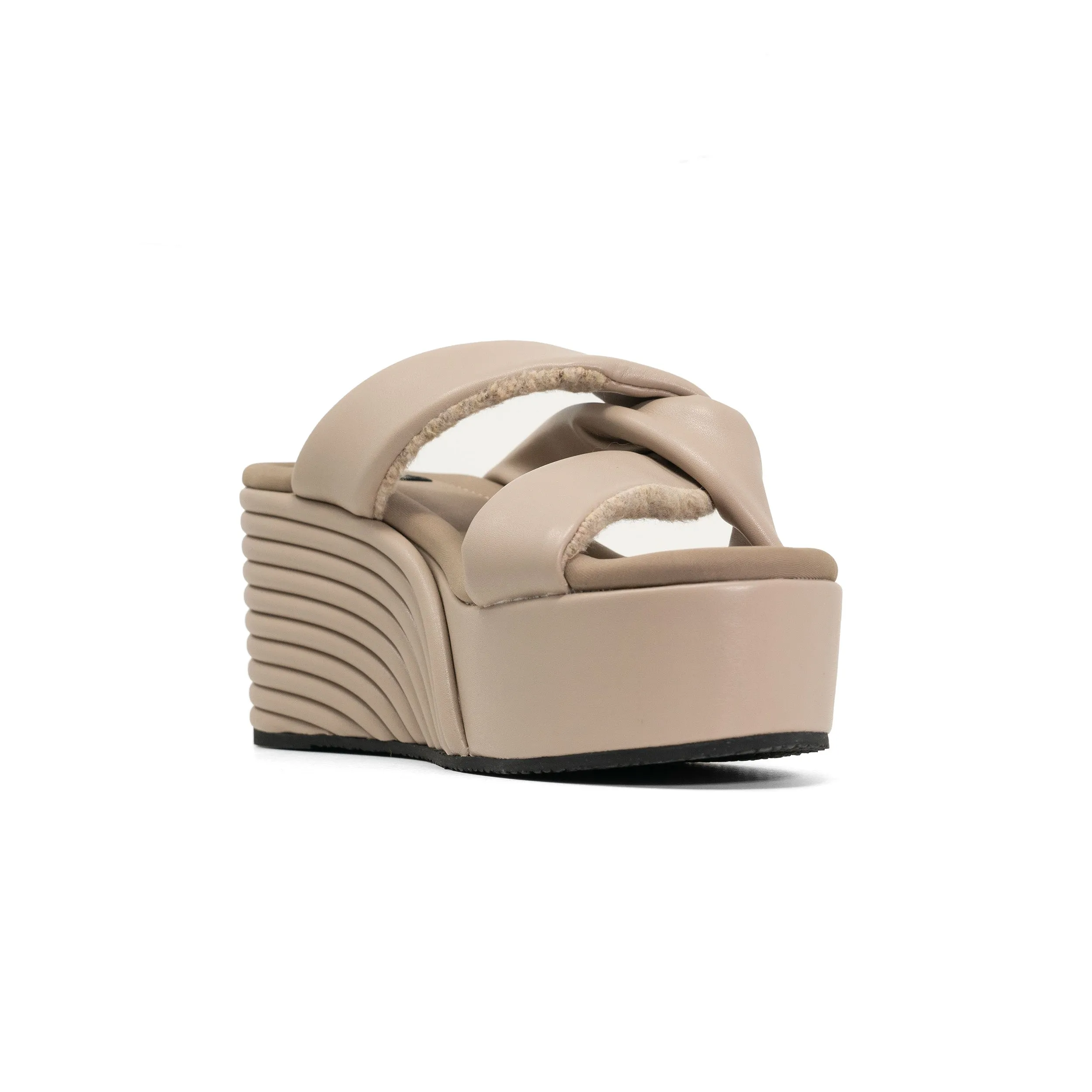 ROAM SIDE SLIP MID STRATA PLATFORM WEDGE OYSTER VEGAN LEATHER