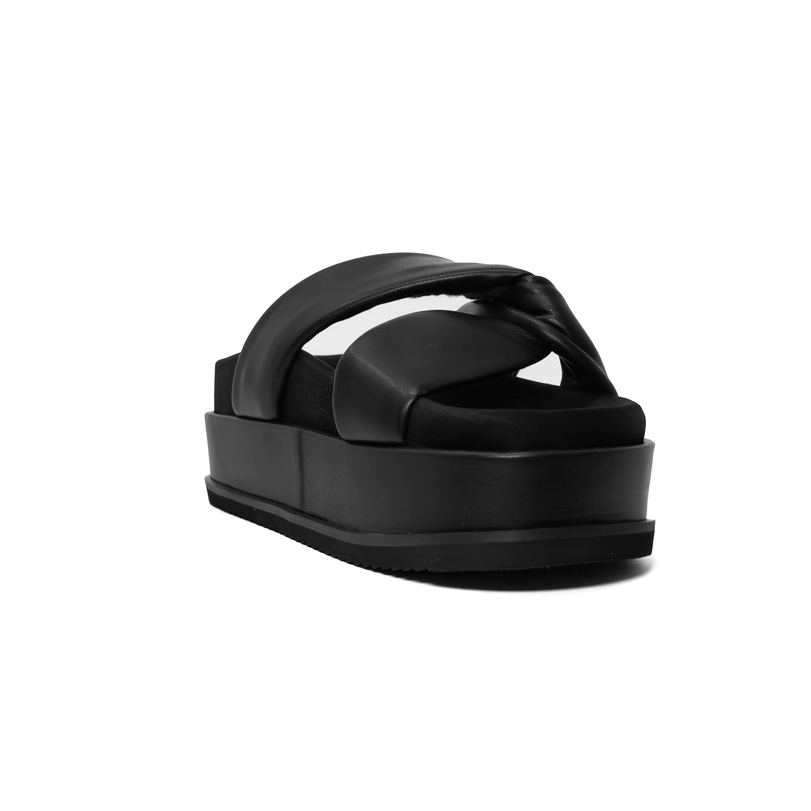 ROAM SIDE SLIP STACK PLATFORM  BLACK VEGAN LEATHER