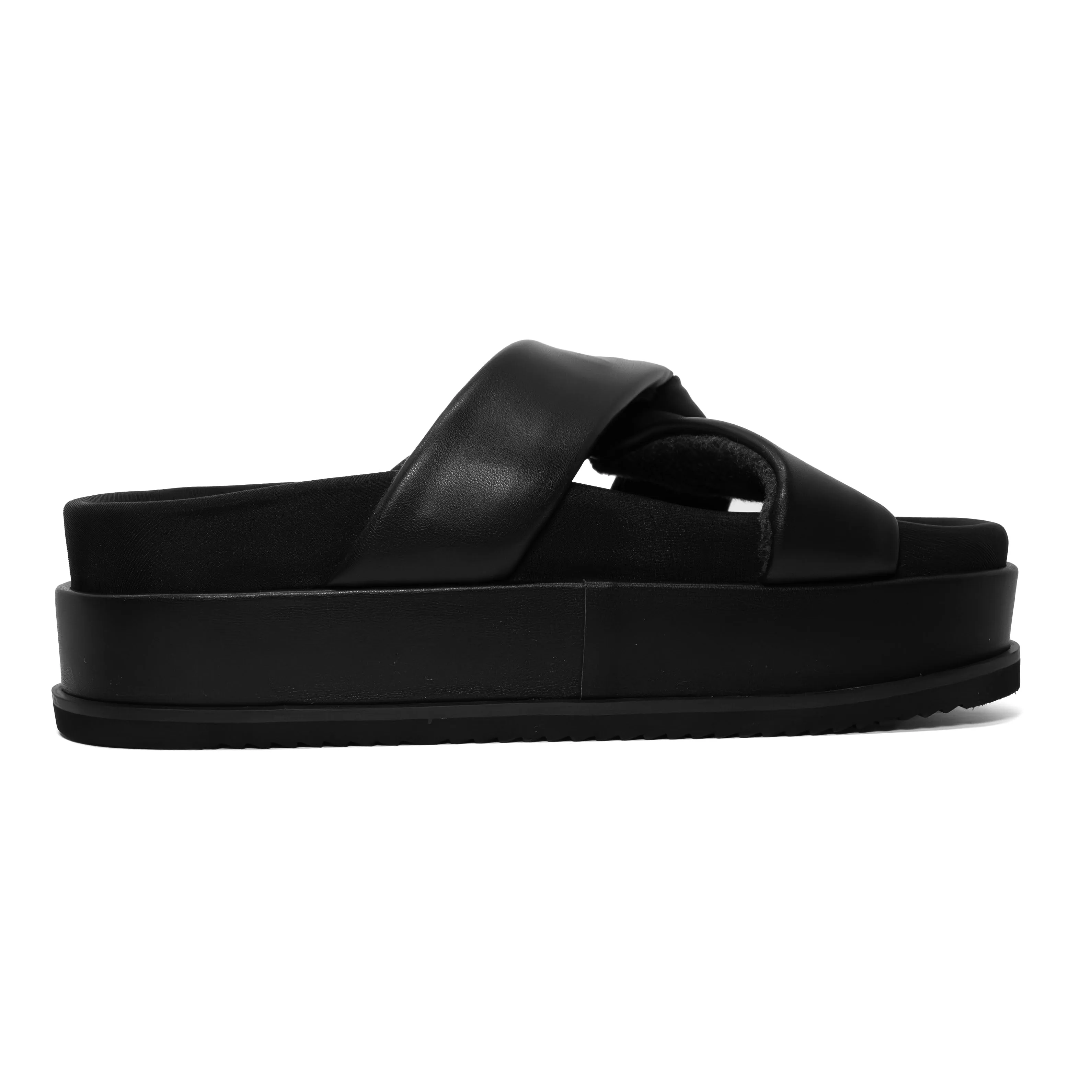 ROAM SIDE SLIP STACK PLATFORM  BLACK VEGAN LEATHER