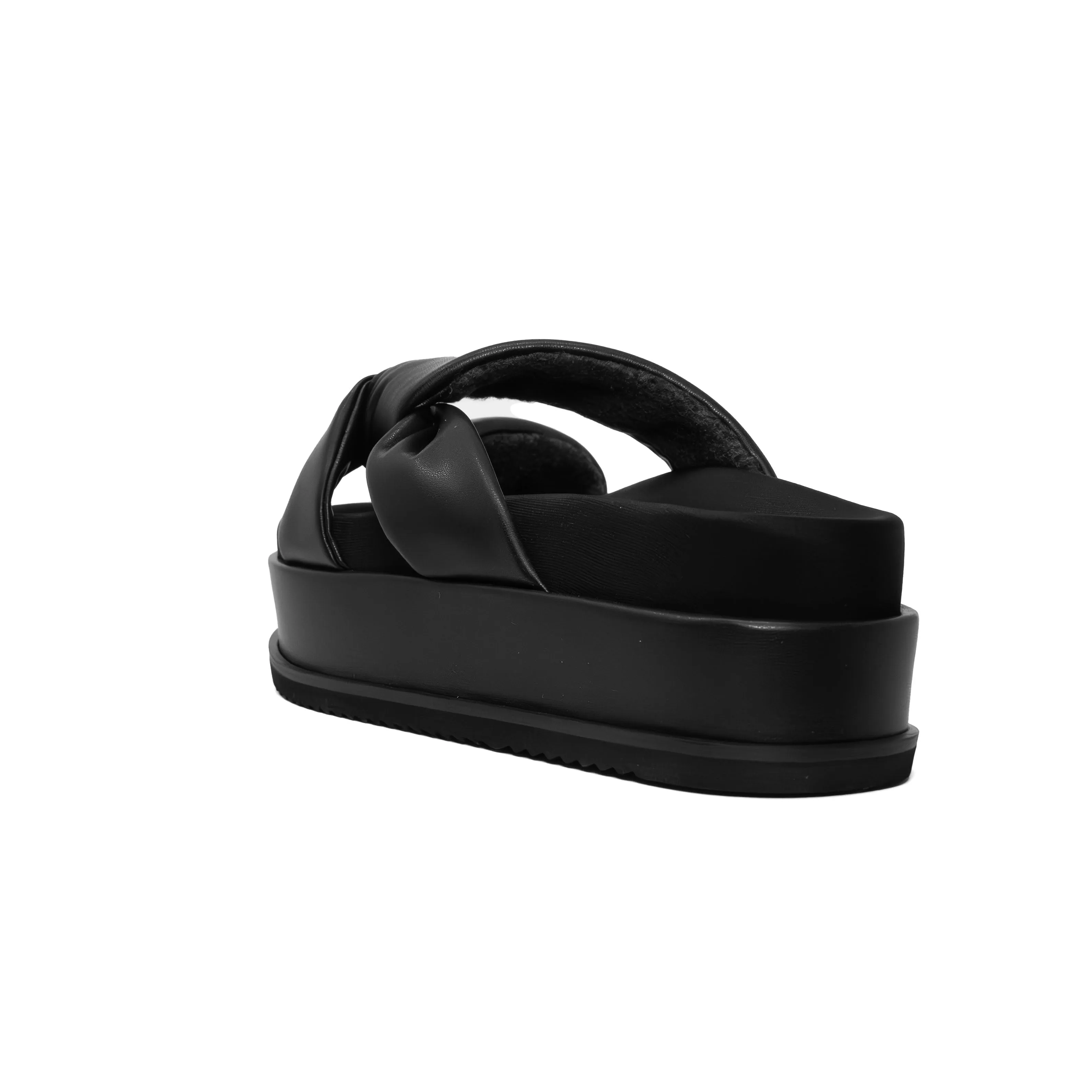 ROAM SIDE SLIP STACK PLATFORM  BLACK VEGAN LEATHER