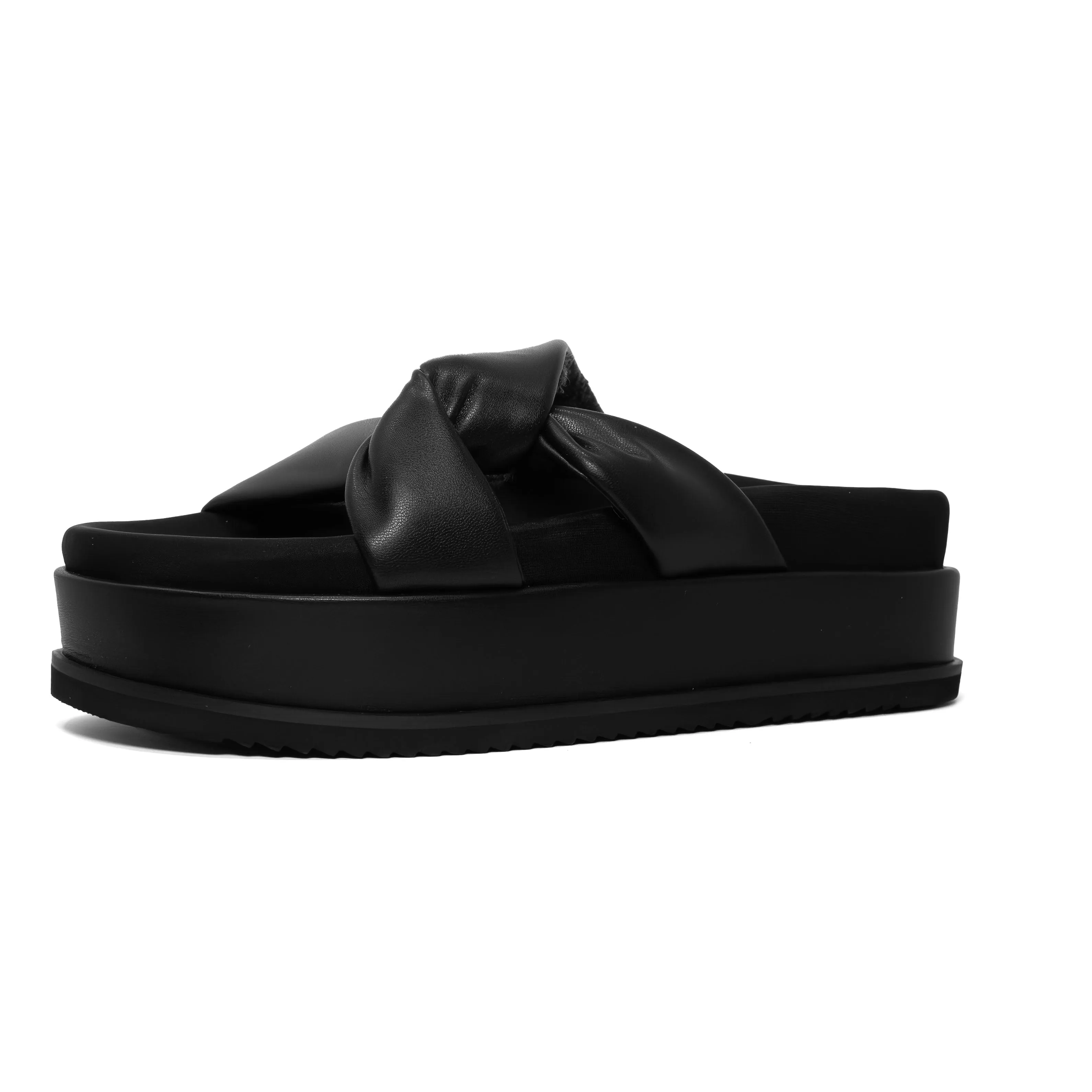 ROAM SIDE SLIP STACK PLATFORM  BLACK VEGAN LEATHER