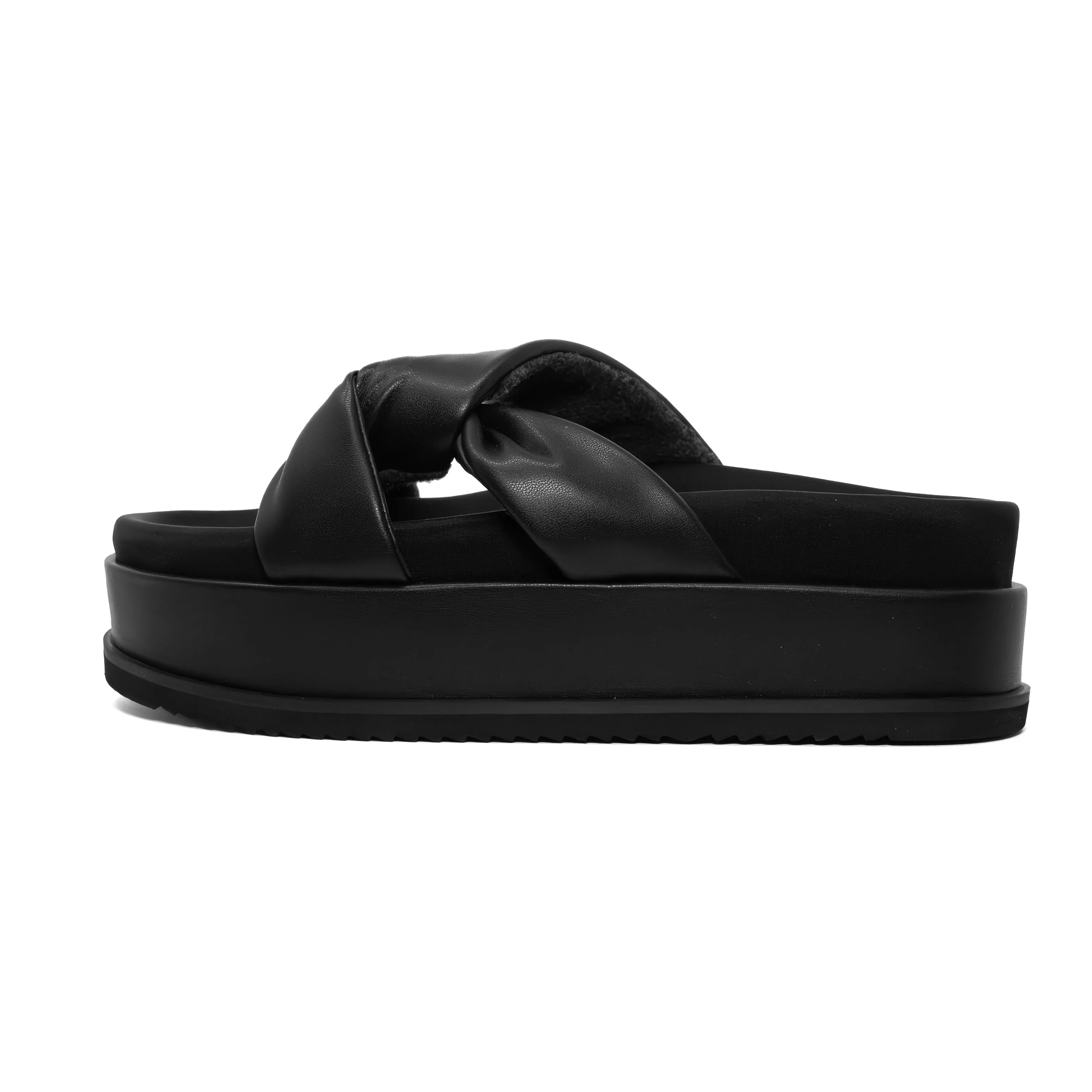 ROAM SIDE SLIP STACK PLATFORM  BLACK VEGAN LEATHER