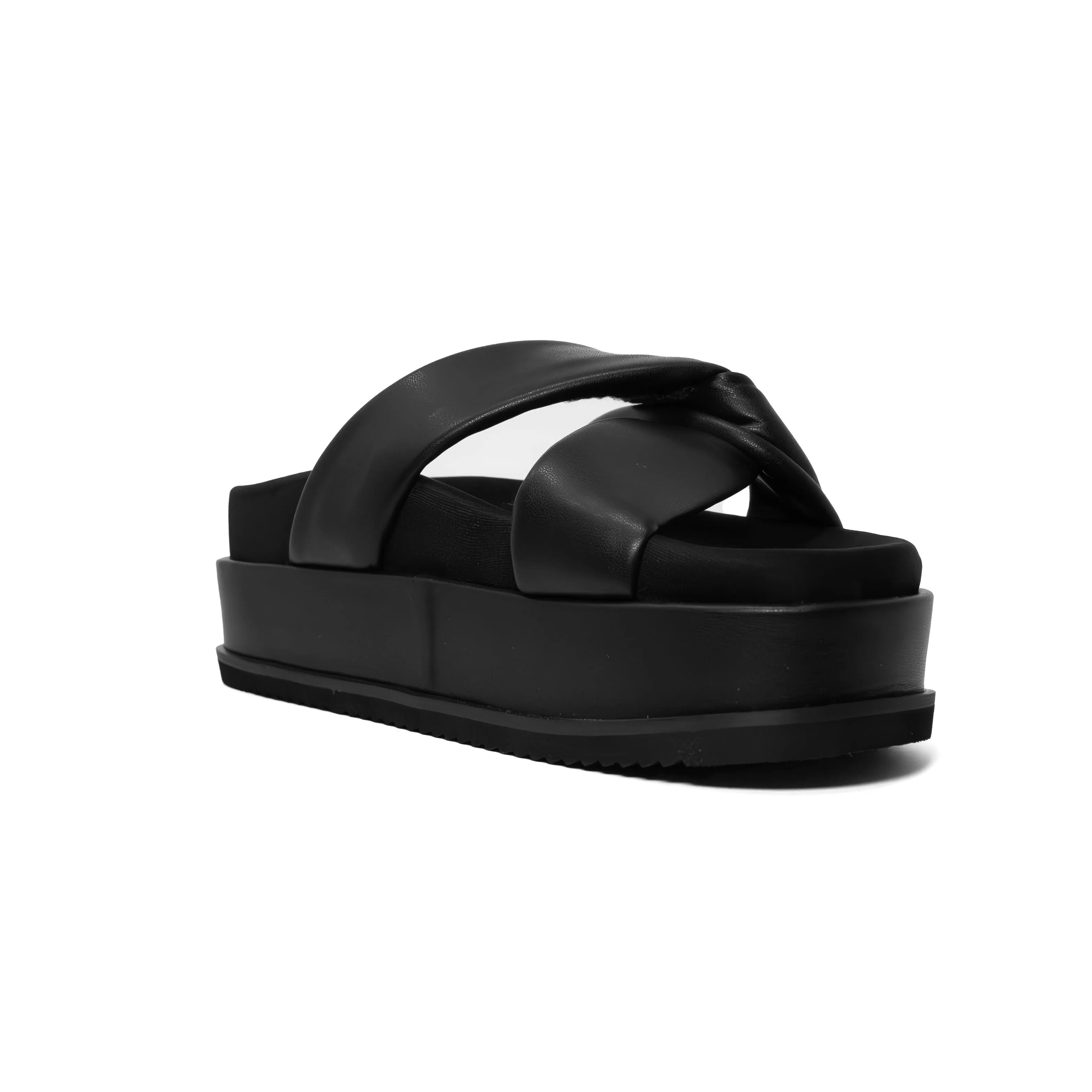 ROAM SIDE SLIP STACK PLATFORM  BLACK VEGAN LEATHER