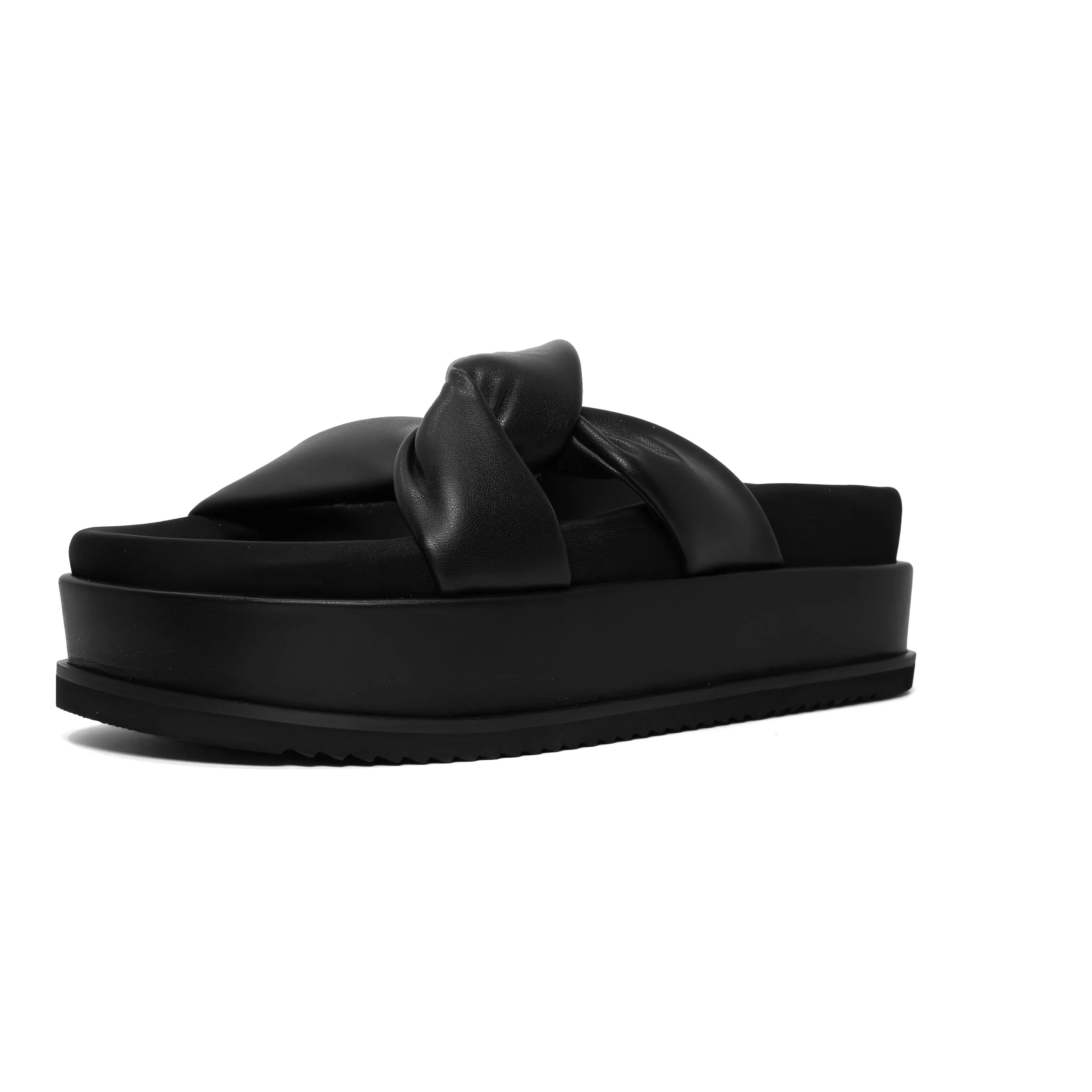 ROAM SIDE SLIP STACK PLATFORM  BLACK VEGAN LEATHER