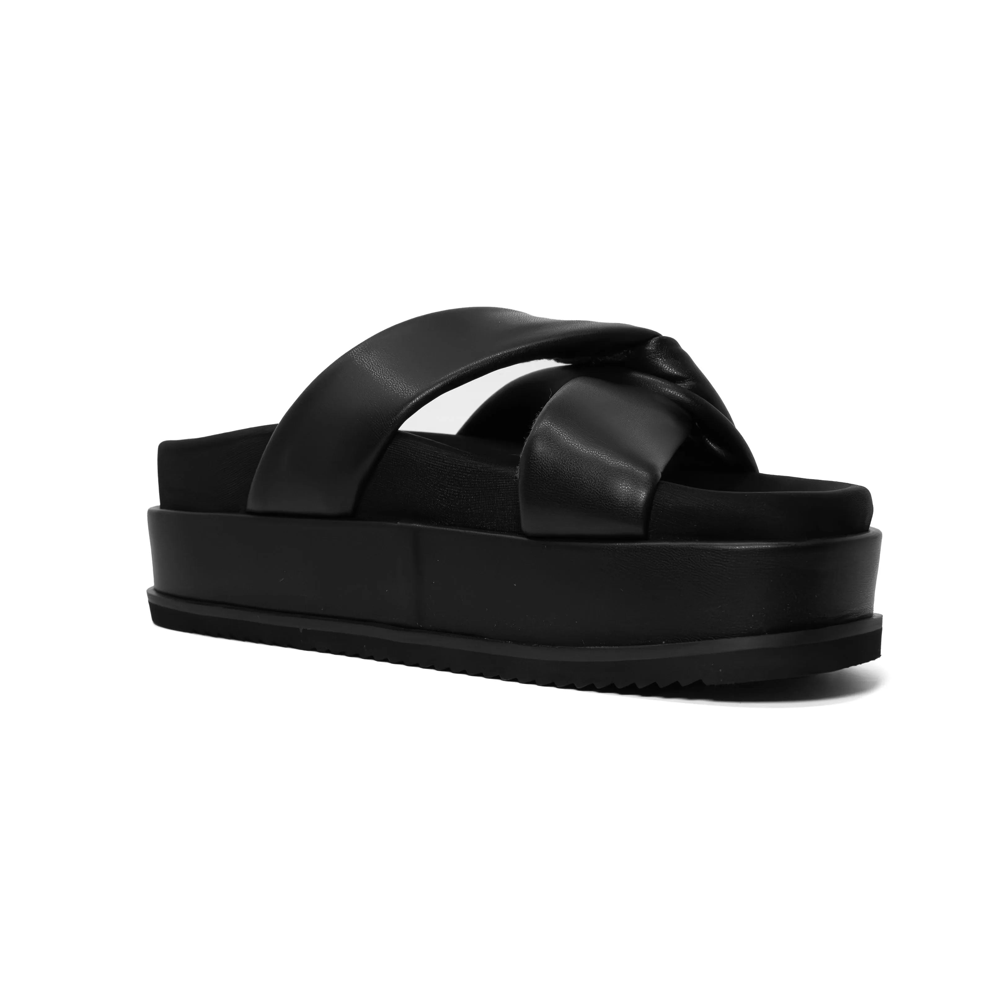 ROAM SIDE SLIP STACK PLATFORM  BLACK VEGAN LEATHER