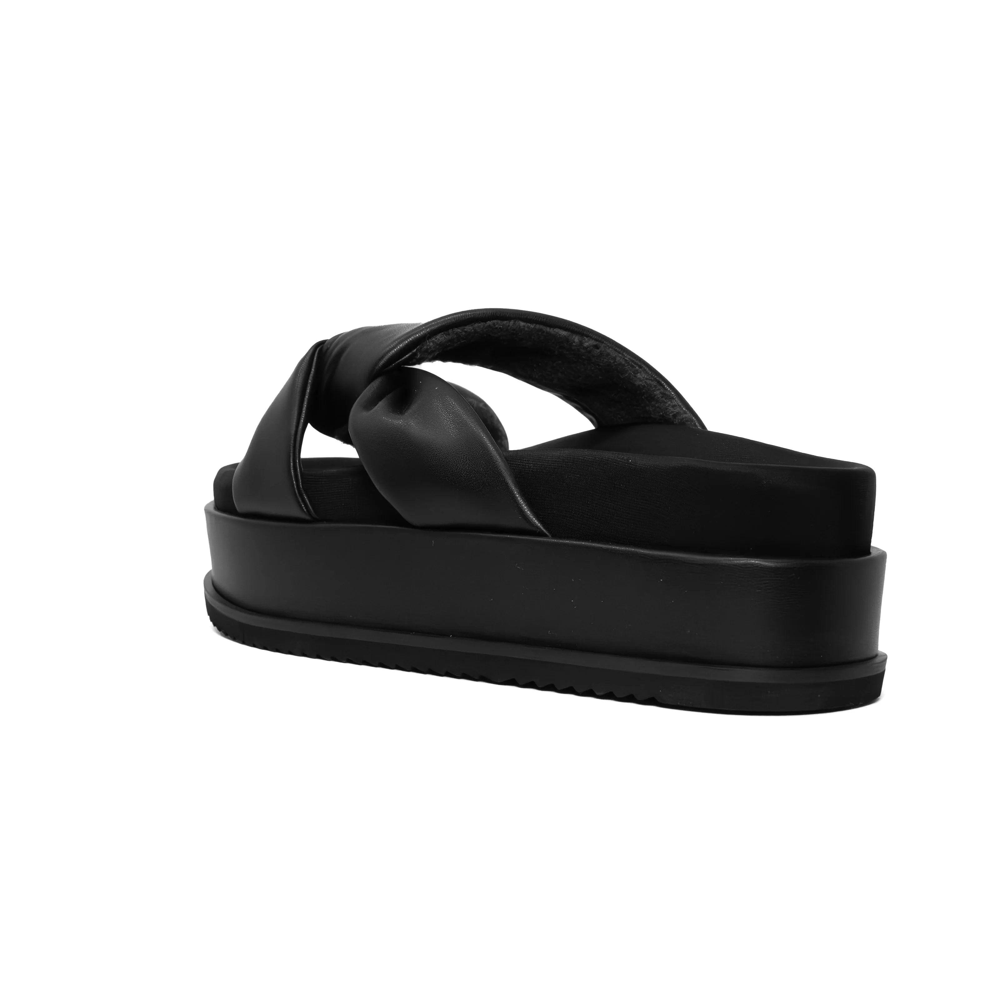 ROAM SIDE SLIP STACK PLATFORM  BLACK VEGAN LEATHER