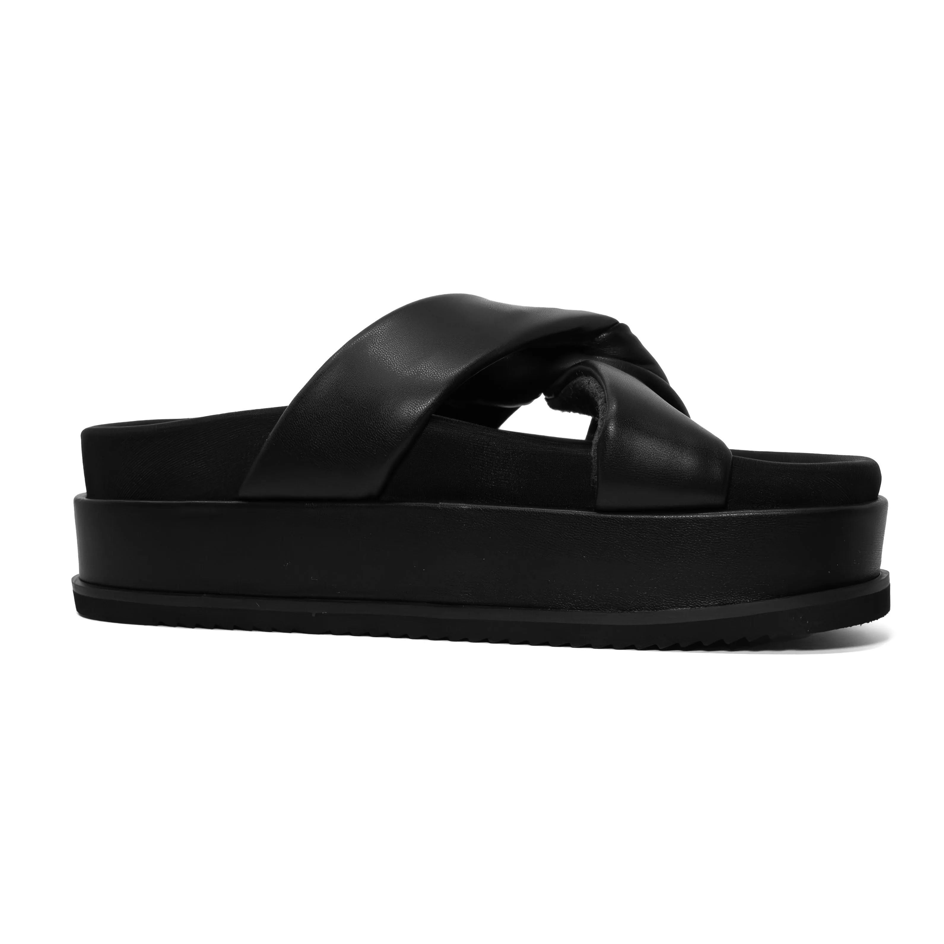 ROAM SIDE SLIP STACK PLATFORM  BLACK VEGAN LEATHER