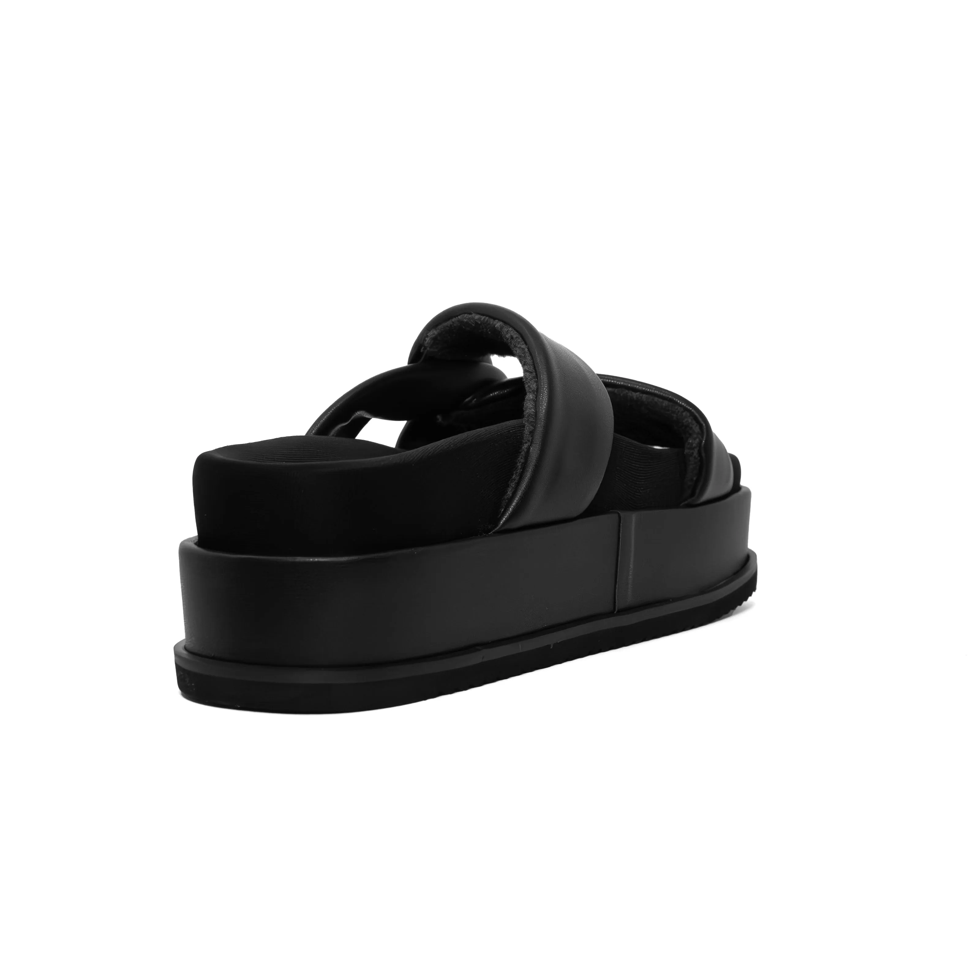 ROAM SIDE SLIP STACK PLATFORM  BLACK VEGAN LEATHER