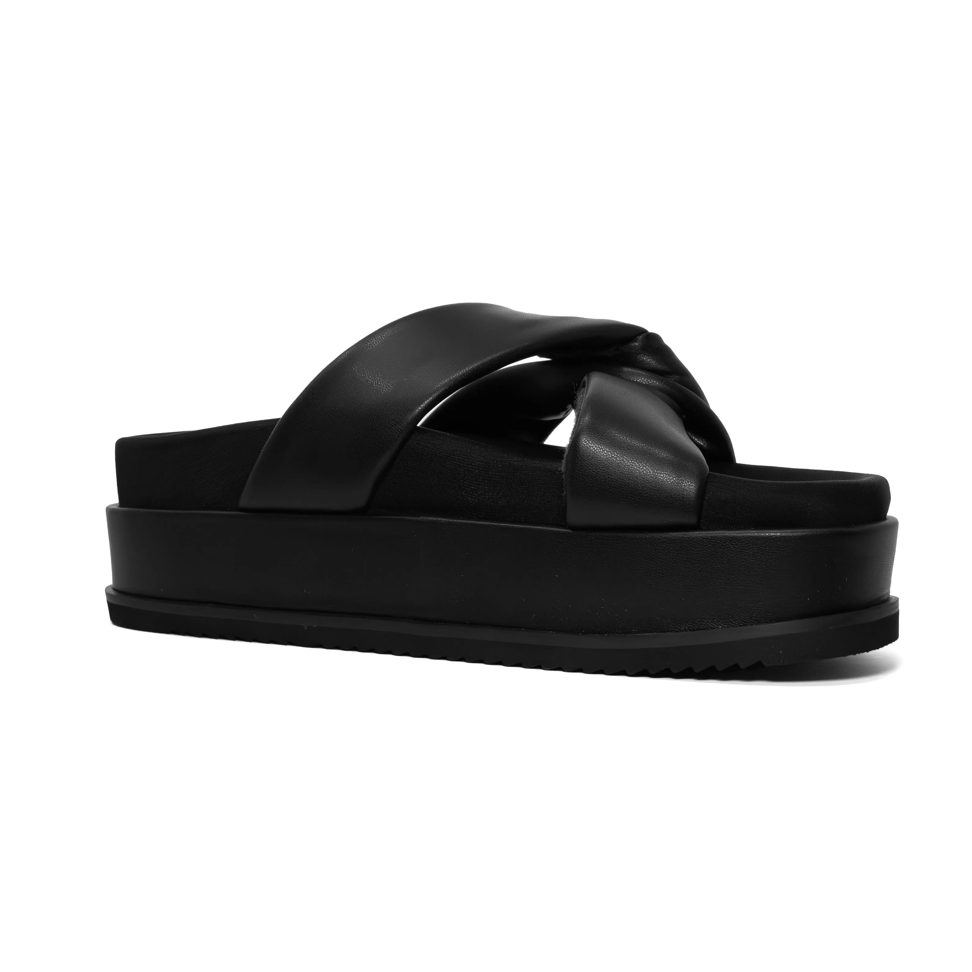 ROAM SIDE SLIP STACK PLATFORM  BLACK VEGAN LEATHER