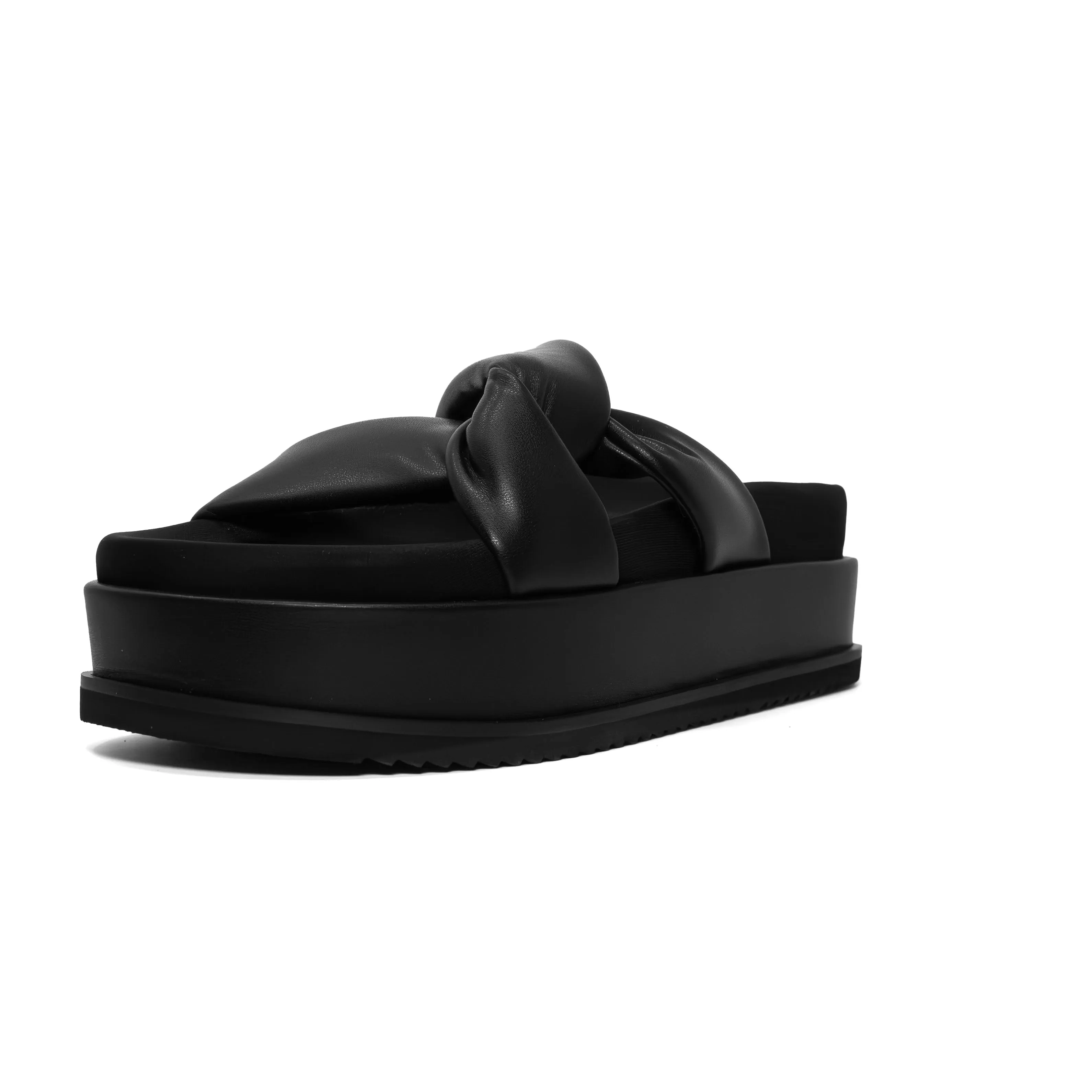 ROAM SIDE SLIP STACK PLATFORM  BLACK VEGAN LEATHER