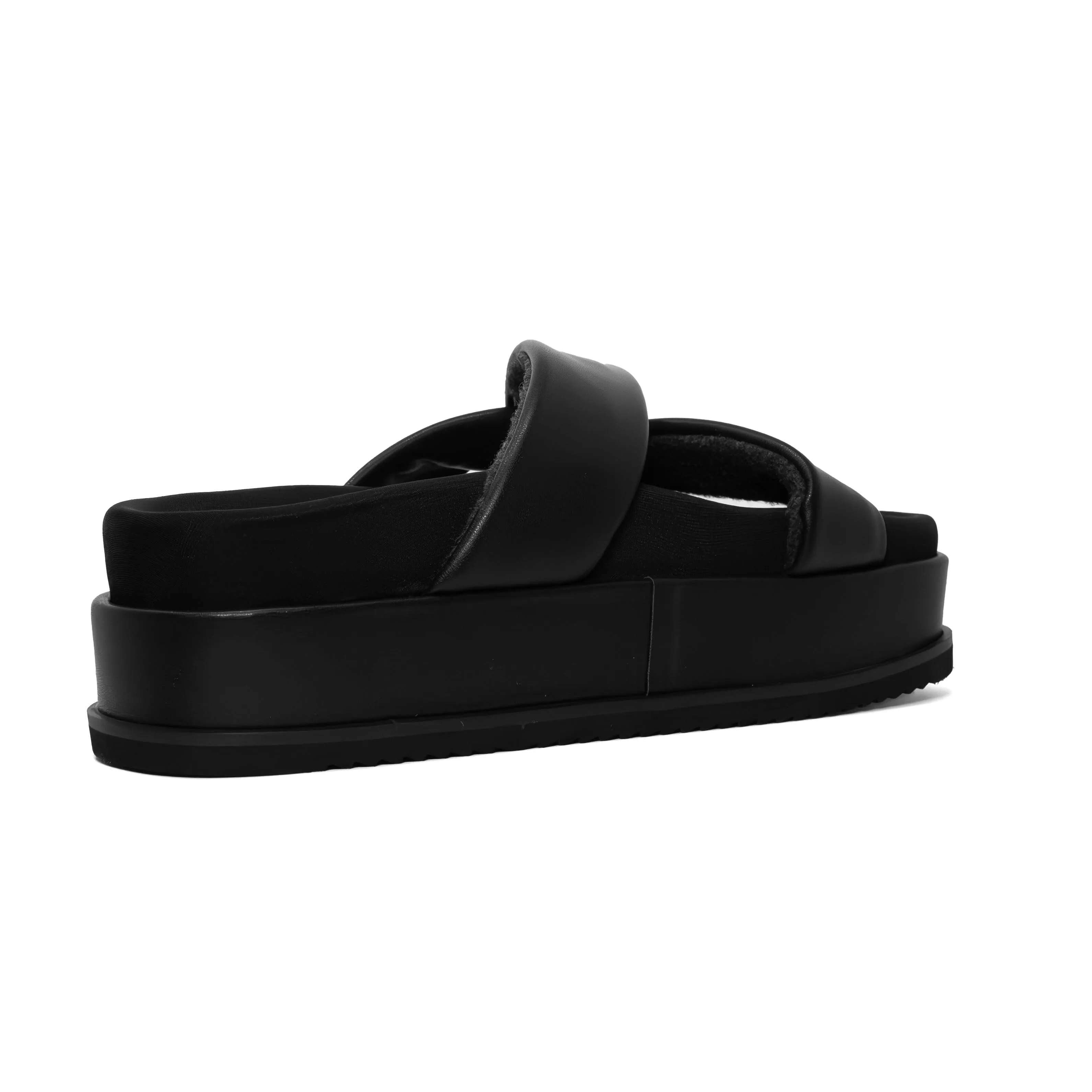 ROAM SIDE SLIP STACK PLATFORM  BLACK VEGAN LEATHER