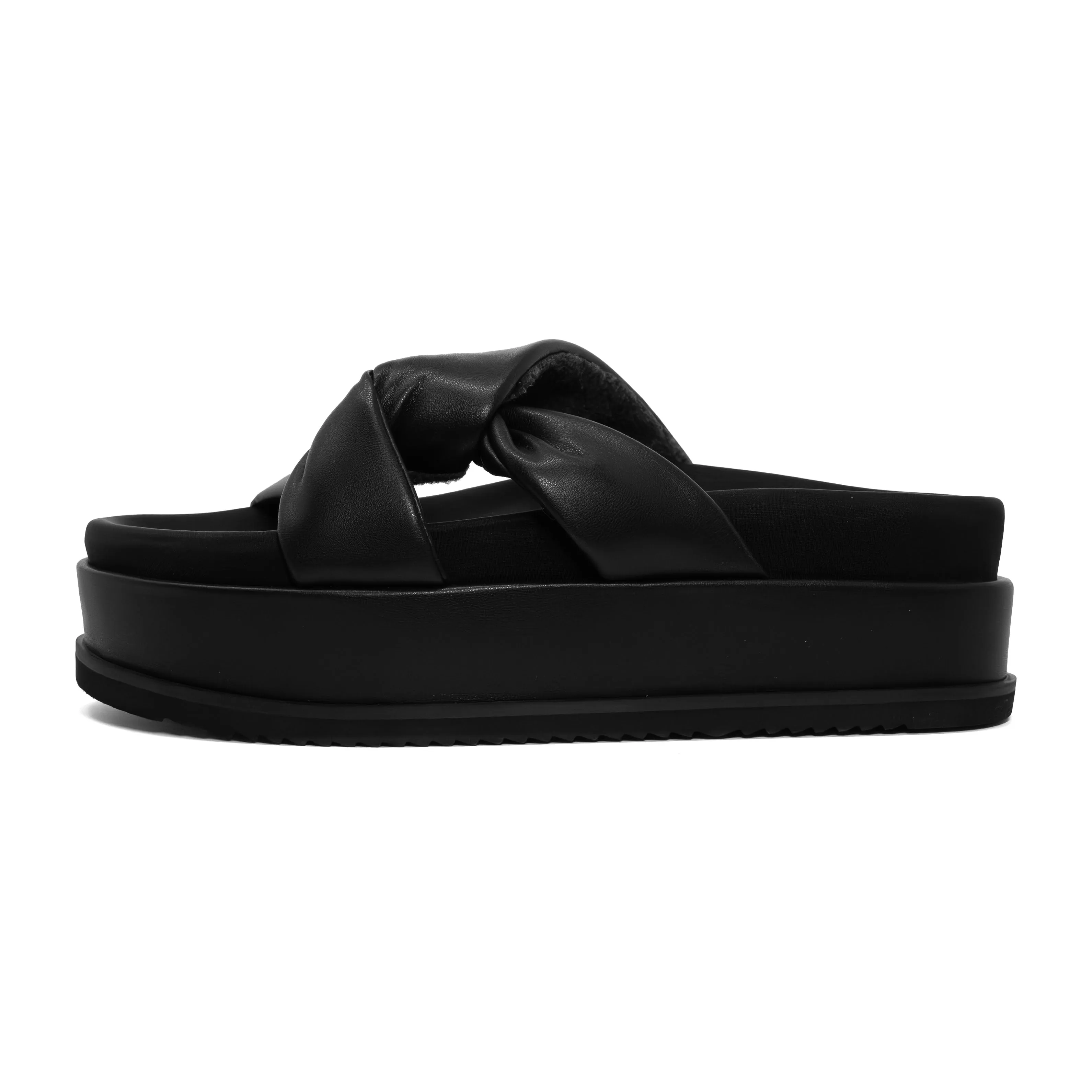 ROAM SIDE SLIP STACK PLATFORM  BLACK VEGAN LEATHER