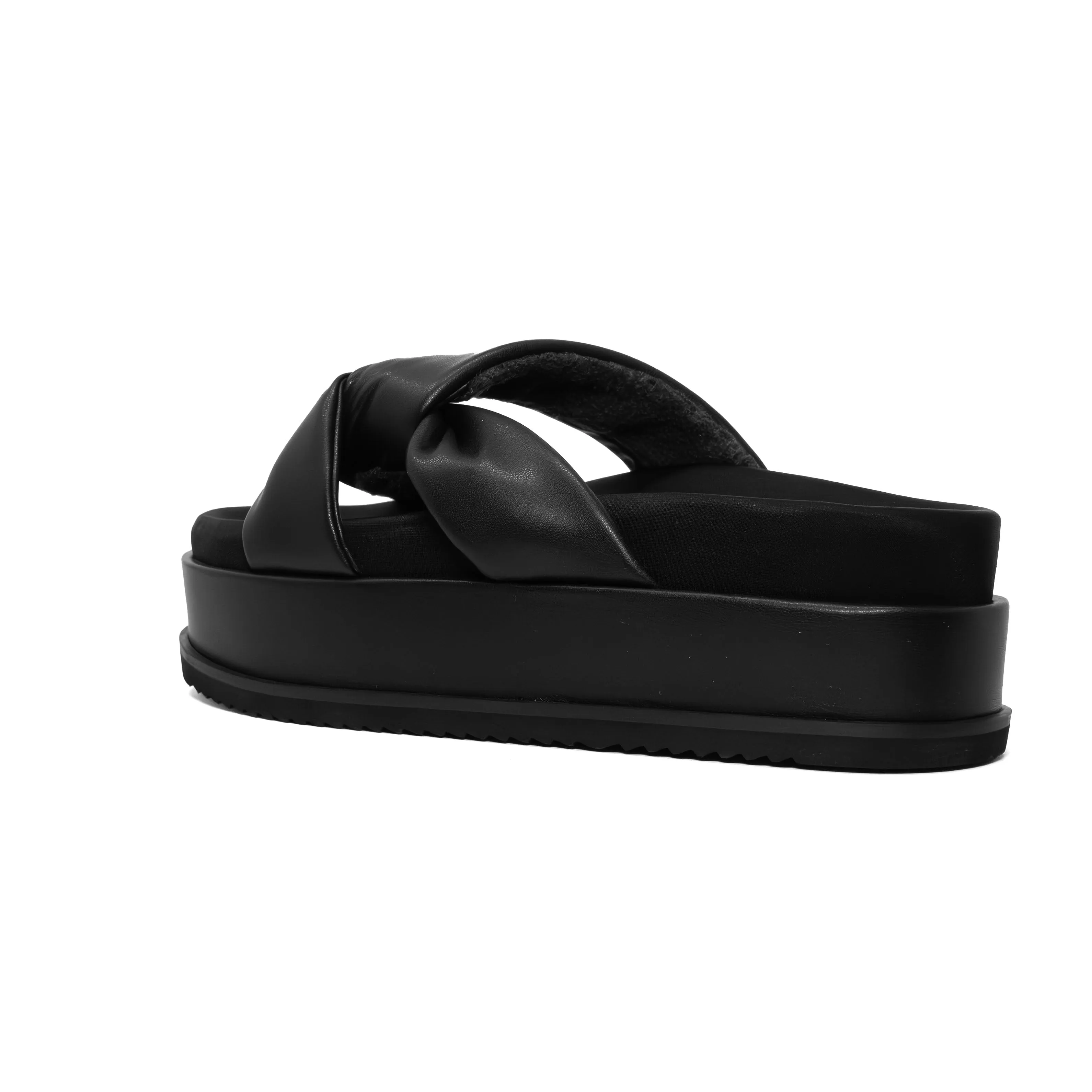 ROAM SIDE SLIP STACK PLATFORM  BLACK VEGAN LEATHER