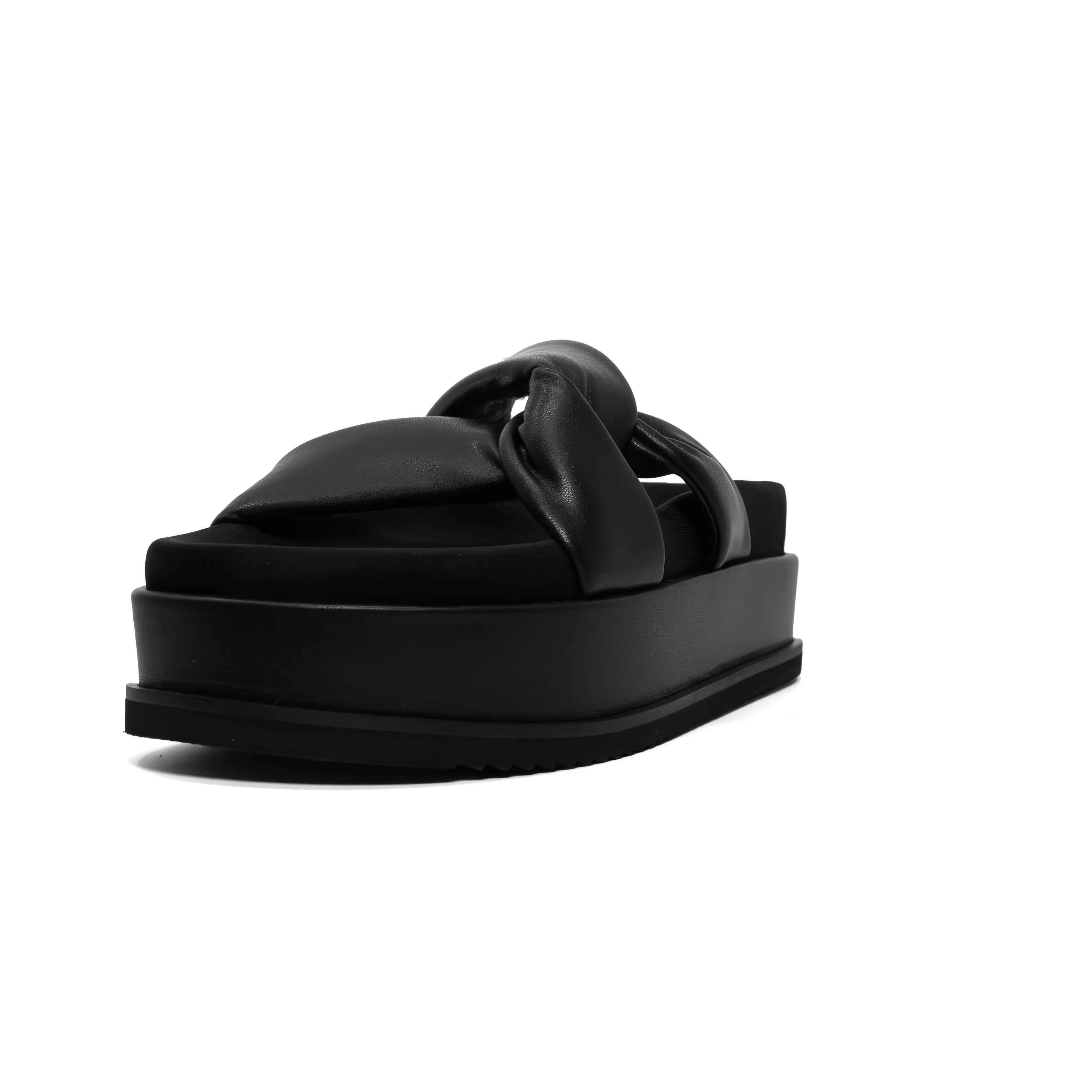 ROAM SIDE SLIP STACK PLATFORM  BLACK VEGAN LEATHER