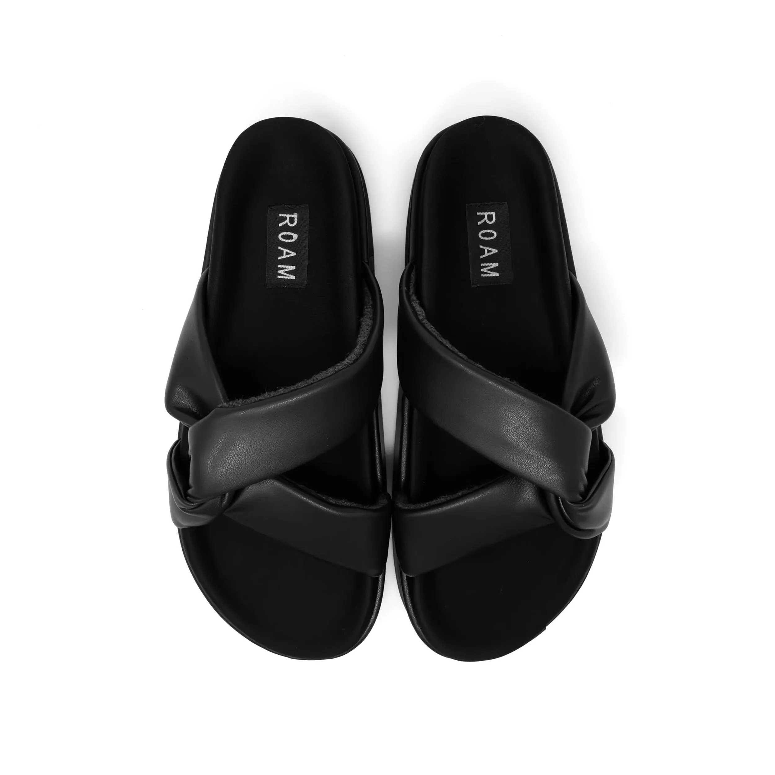 ROAM SIDE SLIP STACK PLATFORM  BLACK VEGAN LEATHER