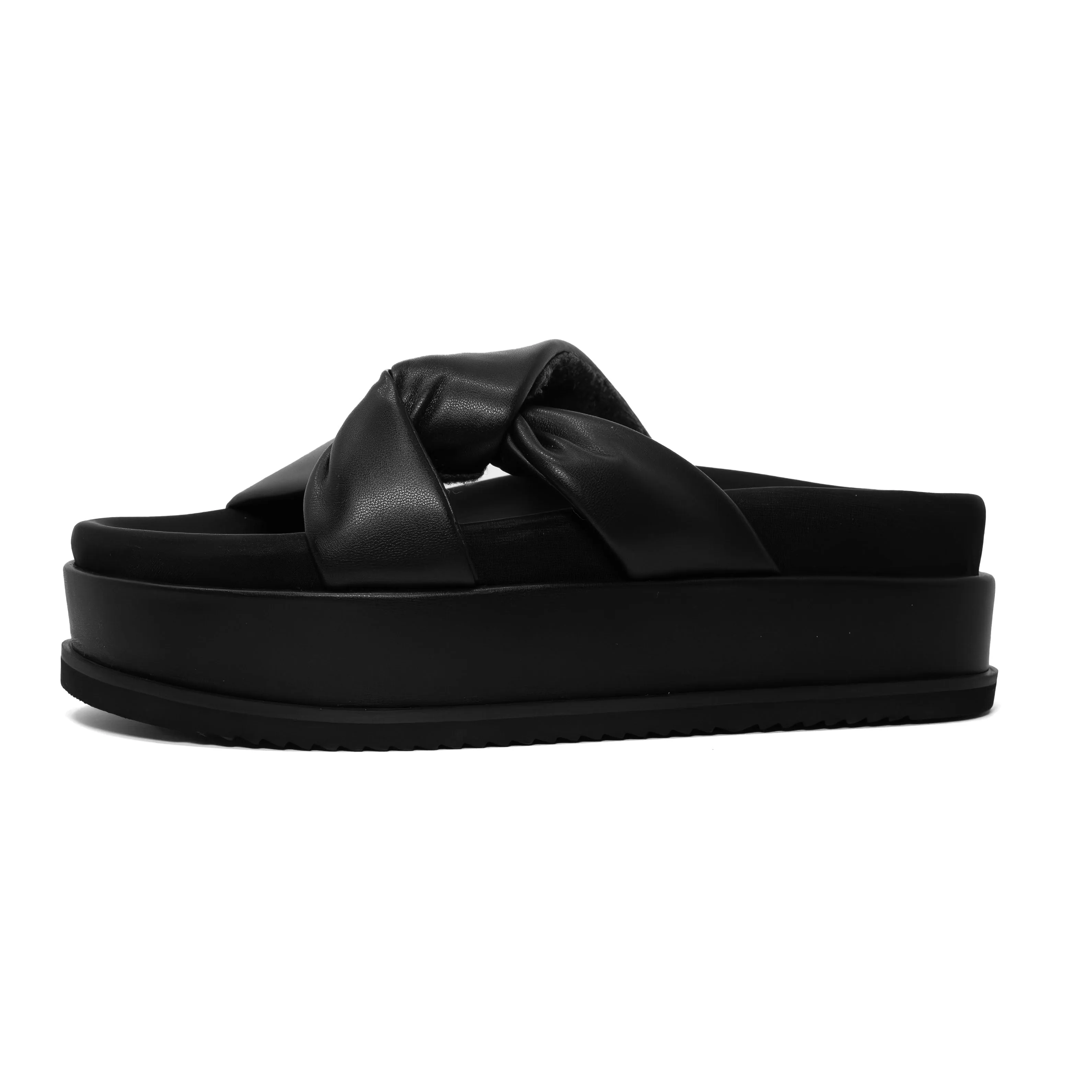 ROAM SIDE SLIP STACK PLATFORM  BLACK VEGAN LEATHER