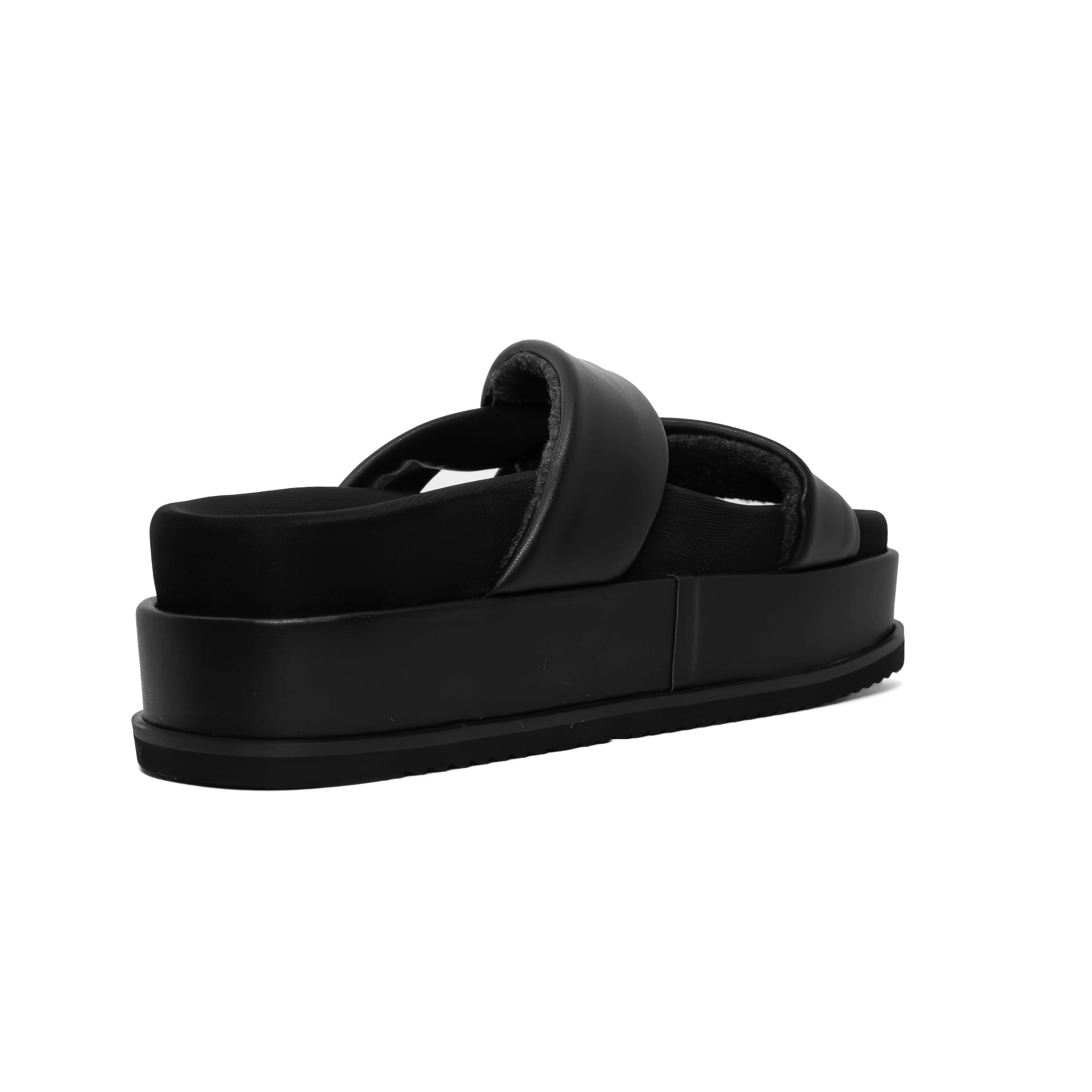 ROAM SIDE SLIP STACK PLATFORM  BLACK VEGAN LEATHER