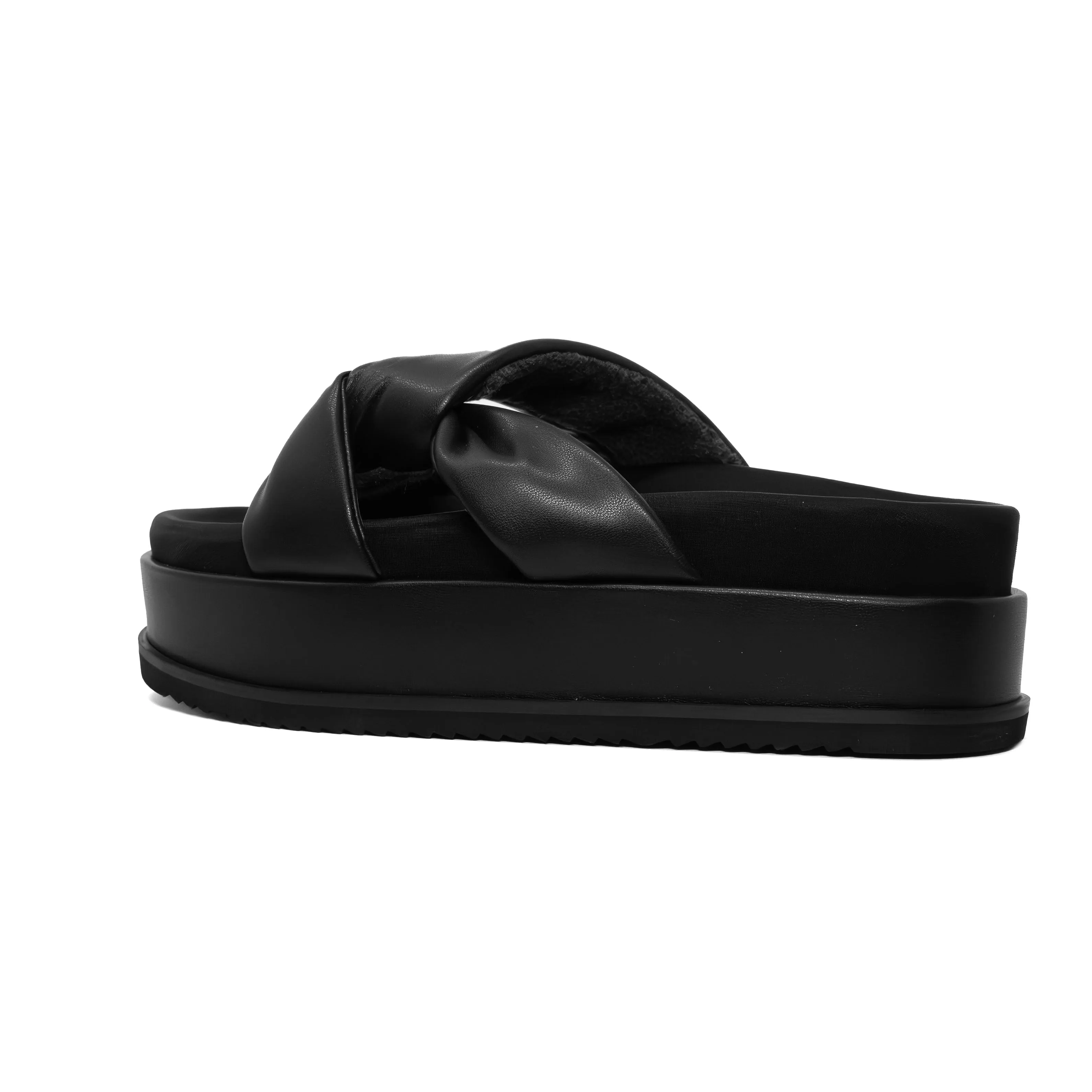 ROAM SIDE SLIP STACK PLATFORM  BLACK VEGAN LEATHER