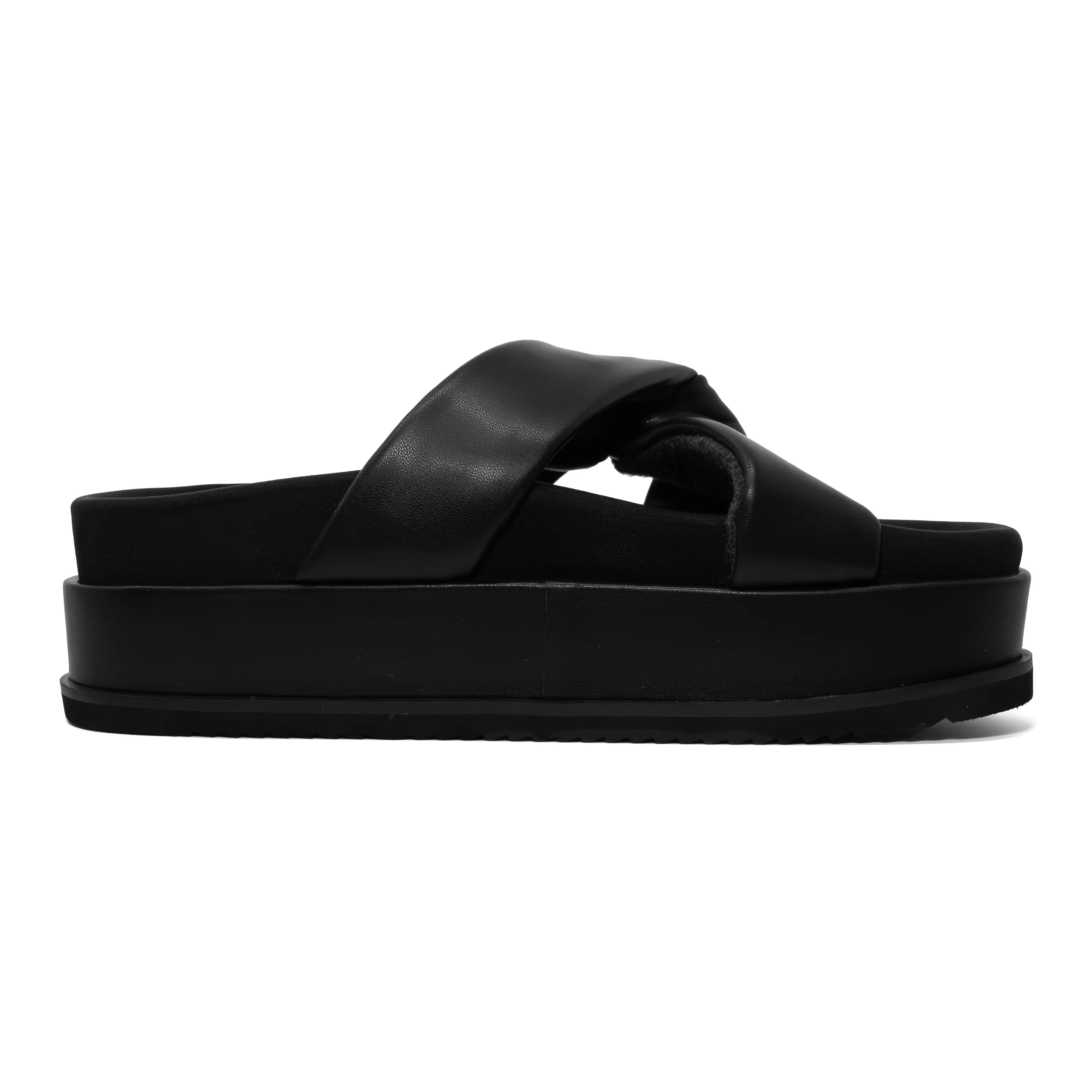 ROAM SIDE SLIP STACK PLATFORM  BLACK VEGAN LEATHER