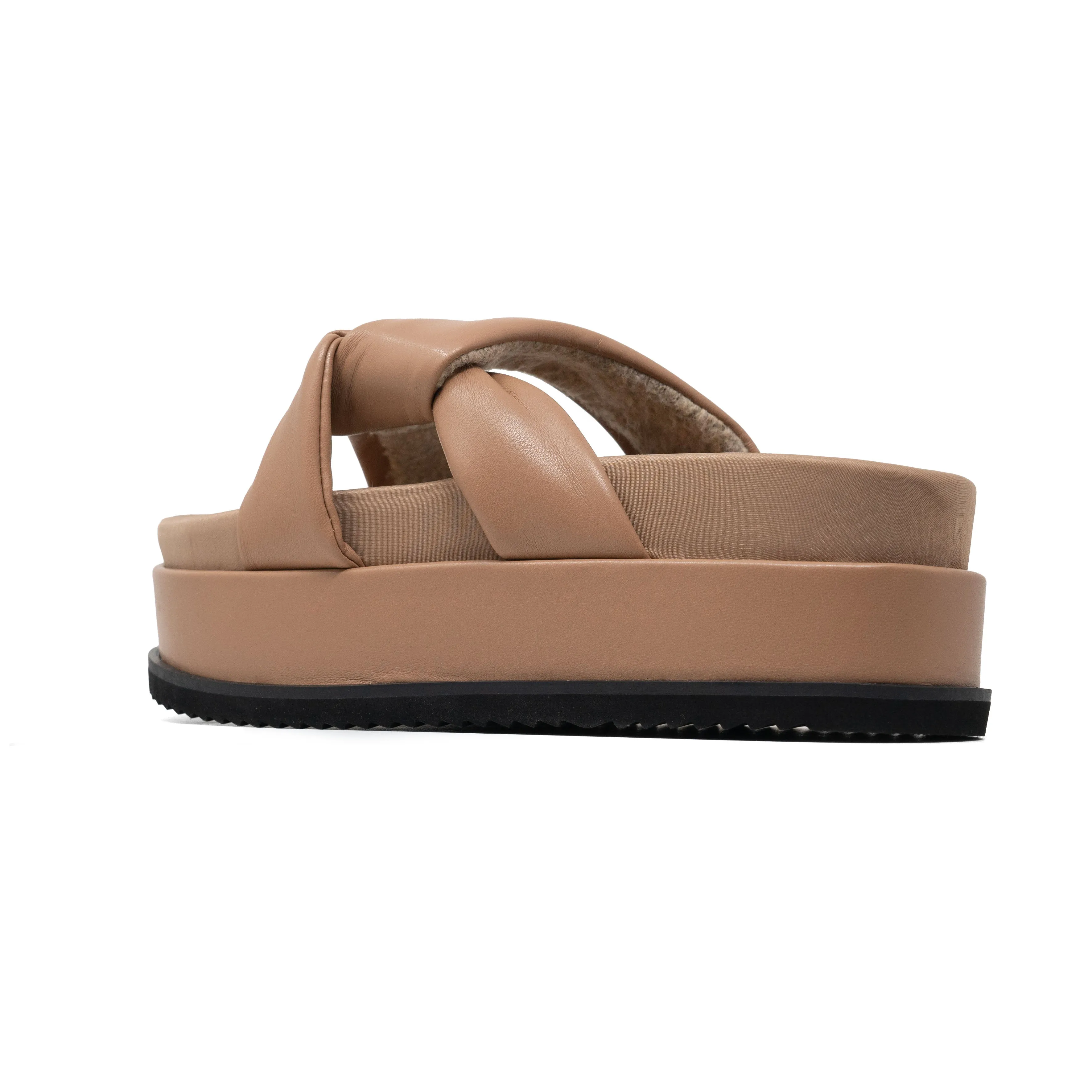 ROAM SIDE SLIP STACK PLATFORM NUDE VEGAN LEATHER