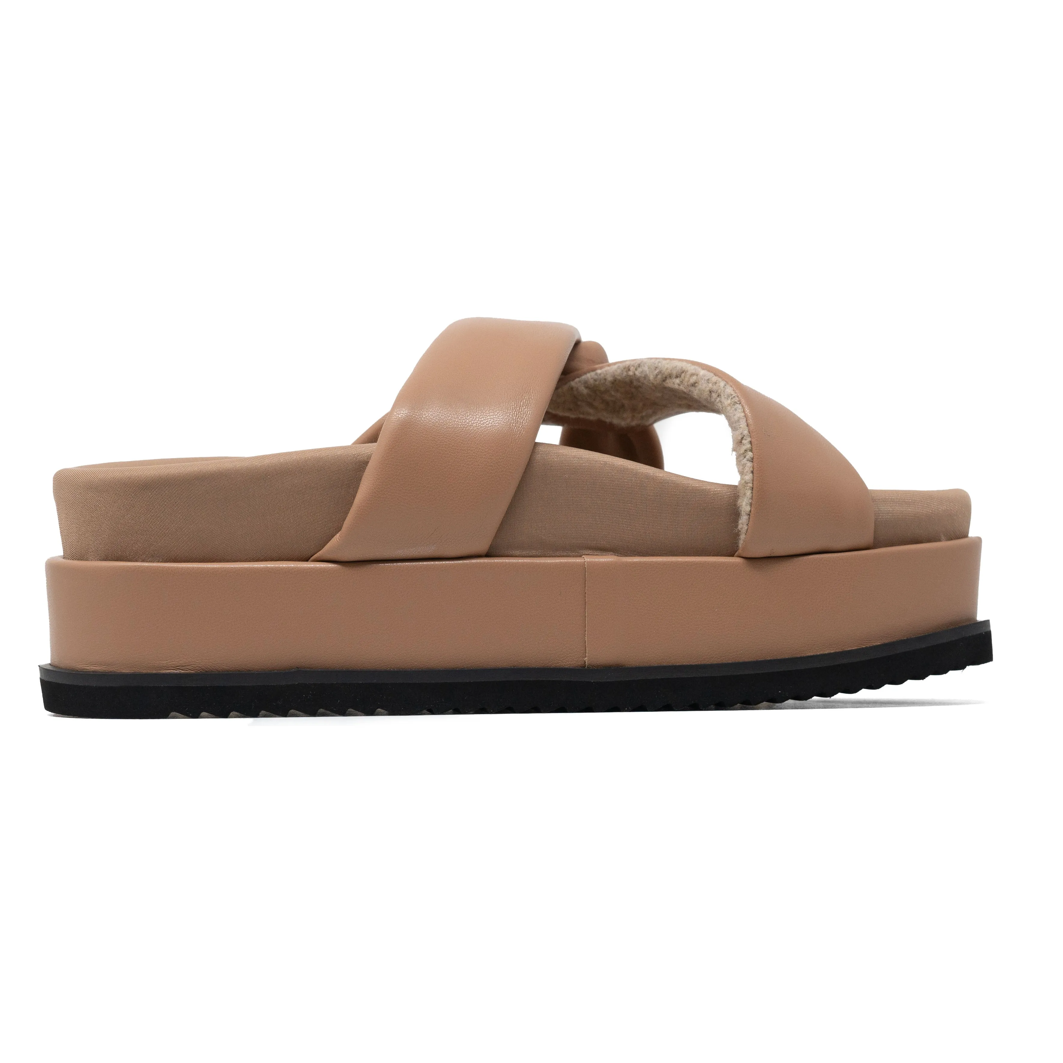 ROAM SIDE SLIP STACK PLATFORM NUDE VEGAN LEATHER