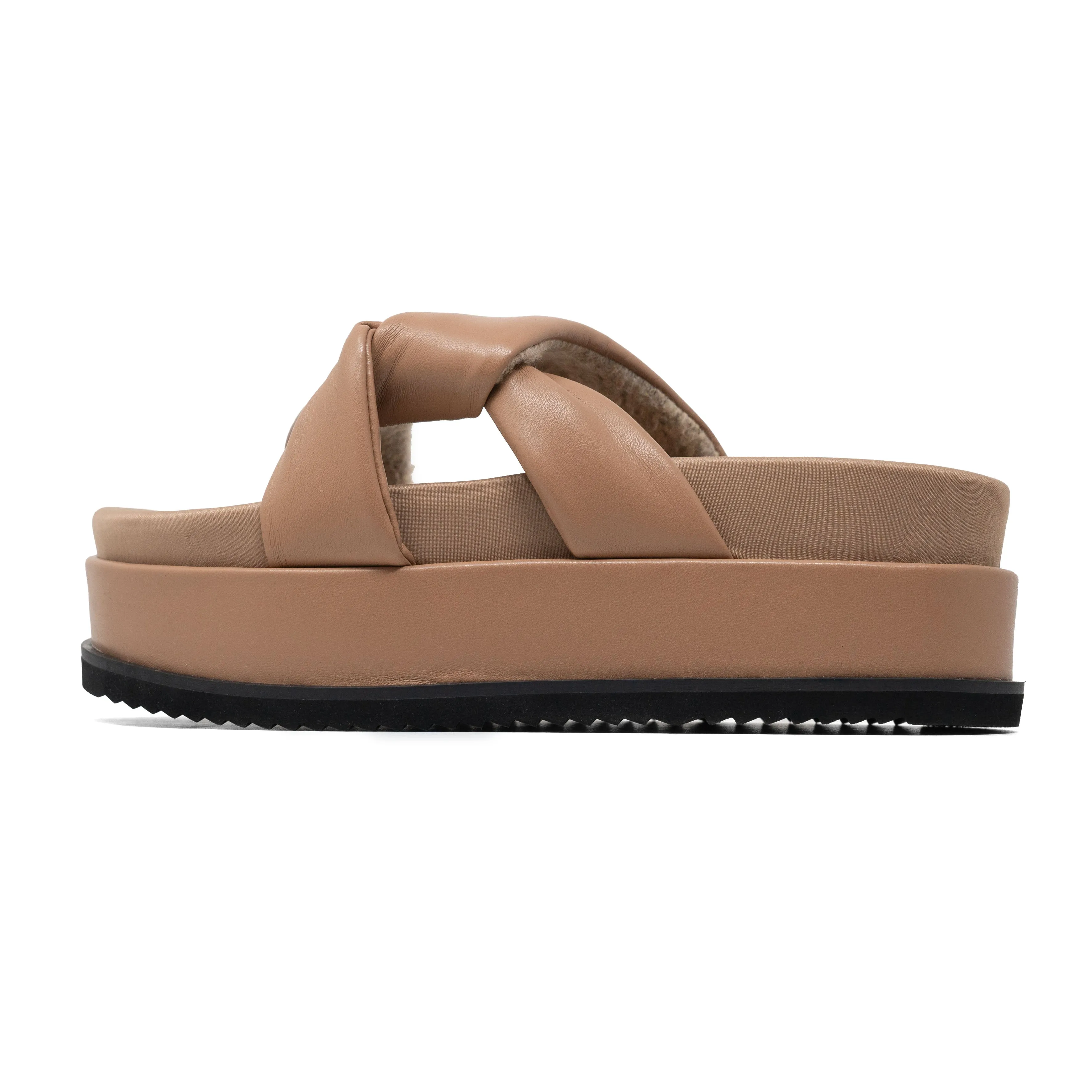 ROAM SIDE SLIP STACK PLATFORM NUDE VEGAN LEATHER